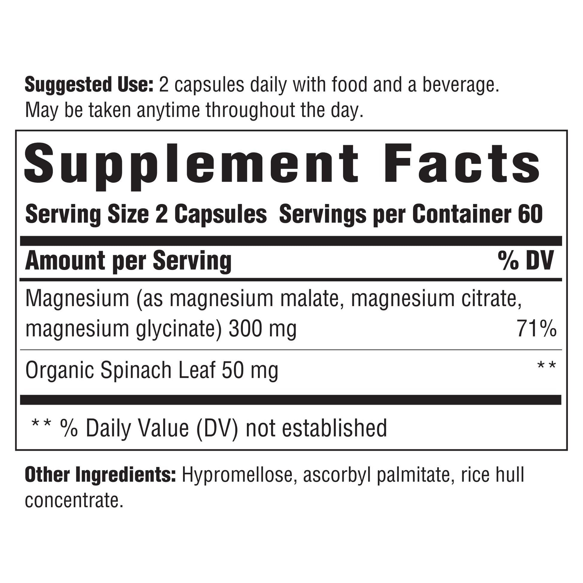 INNATE Response Formulas Magnesium 300 mg - Mineral Supplement for Muscle Relaxation - Vegetarian and Gluten-Free - 120 Capsules (60 Servings) INNATE Response FormulasAu supplements