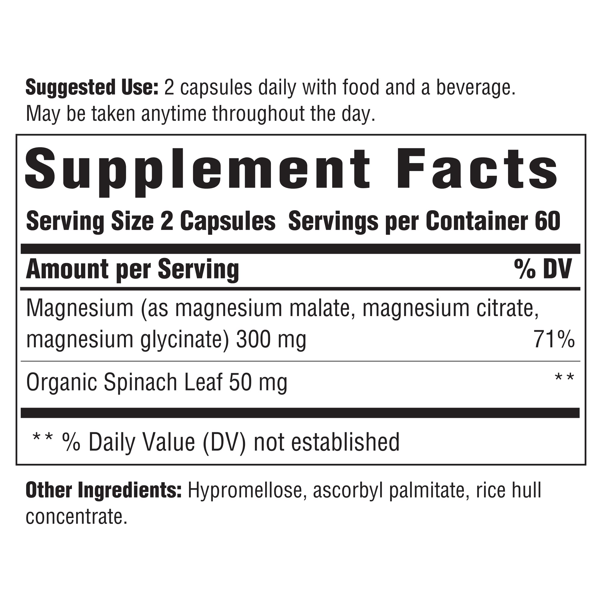 INNATE Response Formulas Magnesium 300 mg - Mineral Supplement for Muscle Relaxation - Vegetarian and Gluten-Free - 120 Capsules (60 Servings) INNATE Response FormulasAu supplements
