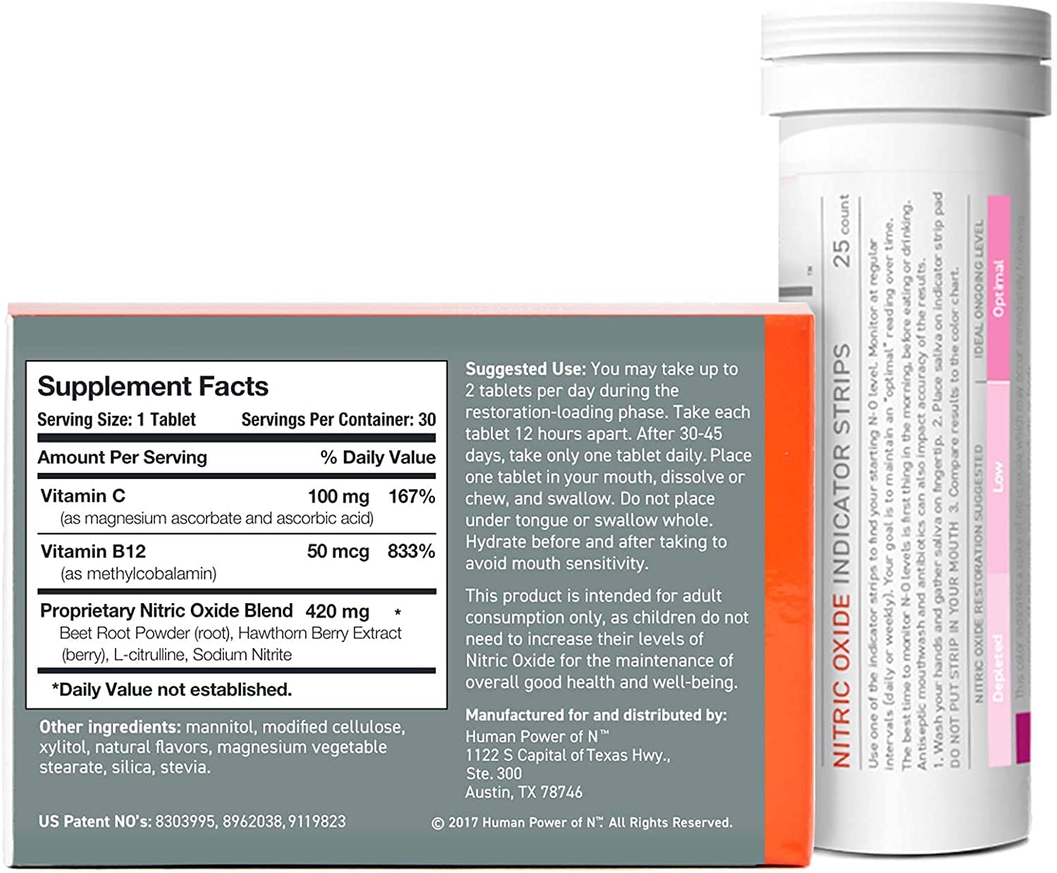 humanN Neo40 Daily & Nitric Oxide Indicator Strips humanNAu supplements