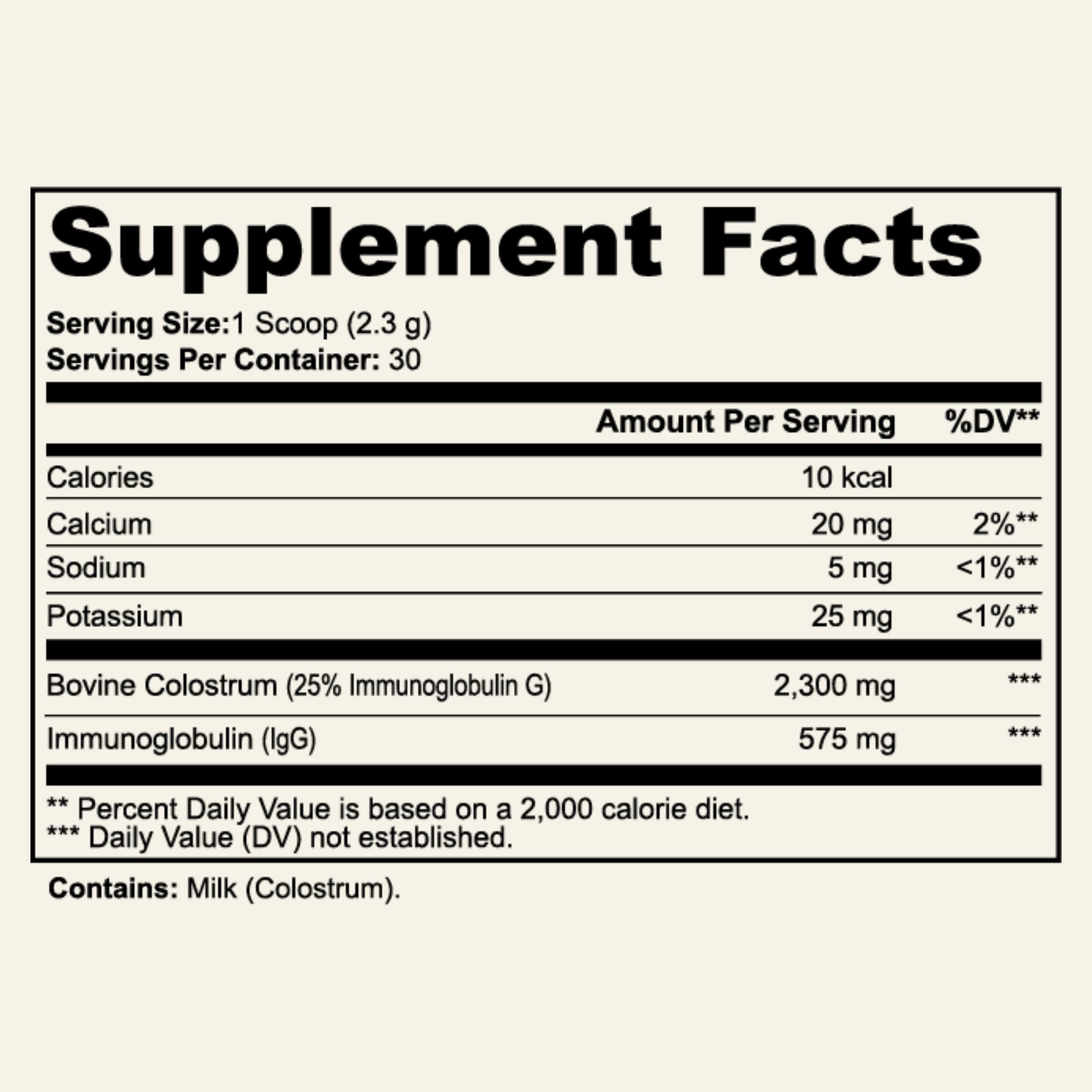 Sun Vitals Bovine Colostrum Powder 2300mg – 575mg IgG Per Serving | 25% IgG Standardized | Gut Health & Immune Support | No Fillers, No Capsules | GMP-Certified, 3rd Party Tested | 30 Servings Sun VitalsAu supplements