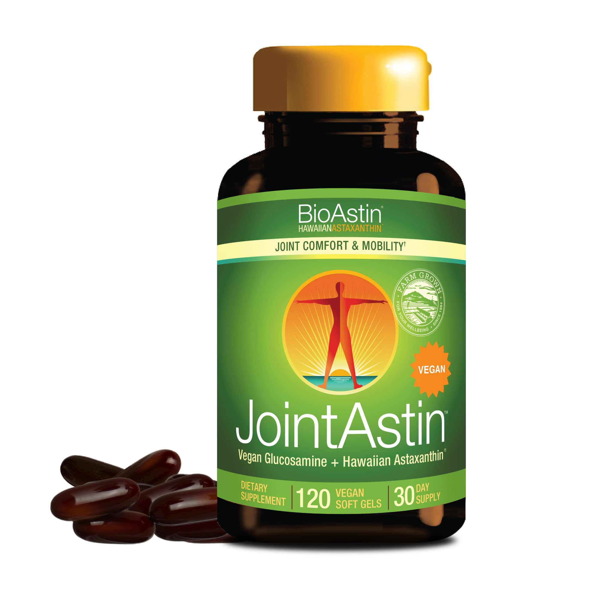 Nutrex Hawaii JointAstin - 12 mg, 120 Softgels - Joint Support Supplement with Glucosamine & BioAstin Hawaiian Astaxanthin - Farm-Direct Antioxidant Supplement Joint, Eye, Skin & Immune System Health* Nutrex HawaiiAu supplements
