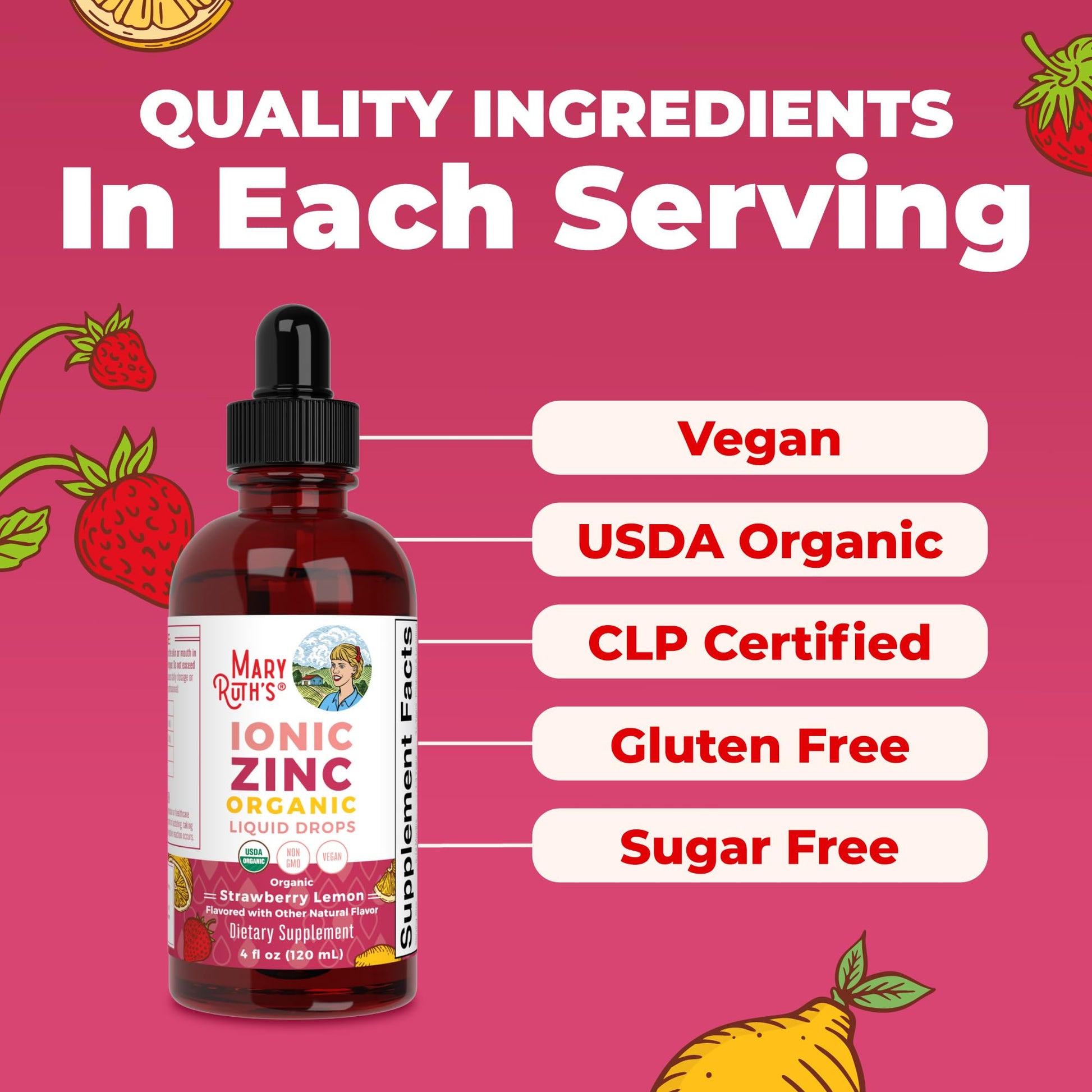 MaryRuth's Organic Liquid Zinc Supplement for Kids & Adults | Immune Support | Skin Health | Antioxidant | Cellular Metabolism | Zinc Sulfate | Vegan | Non-GMO | Sugar Free | Gluten Free | 4 oz MARYRUTH'SUS supplements