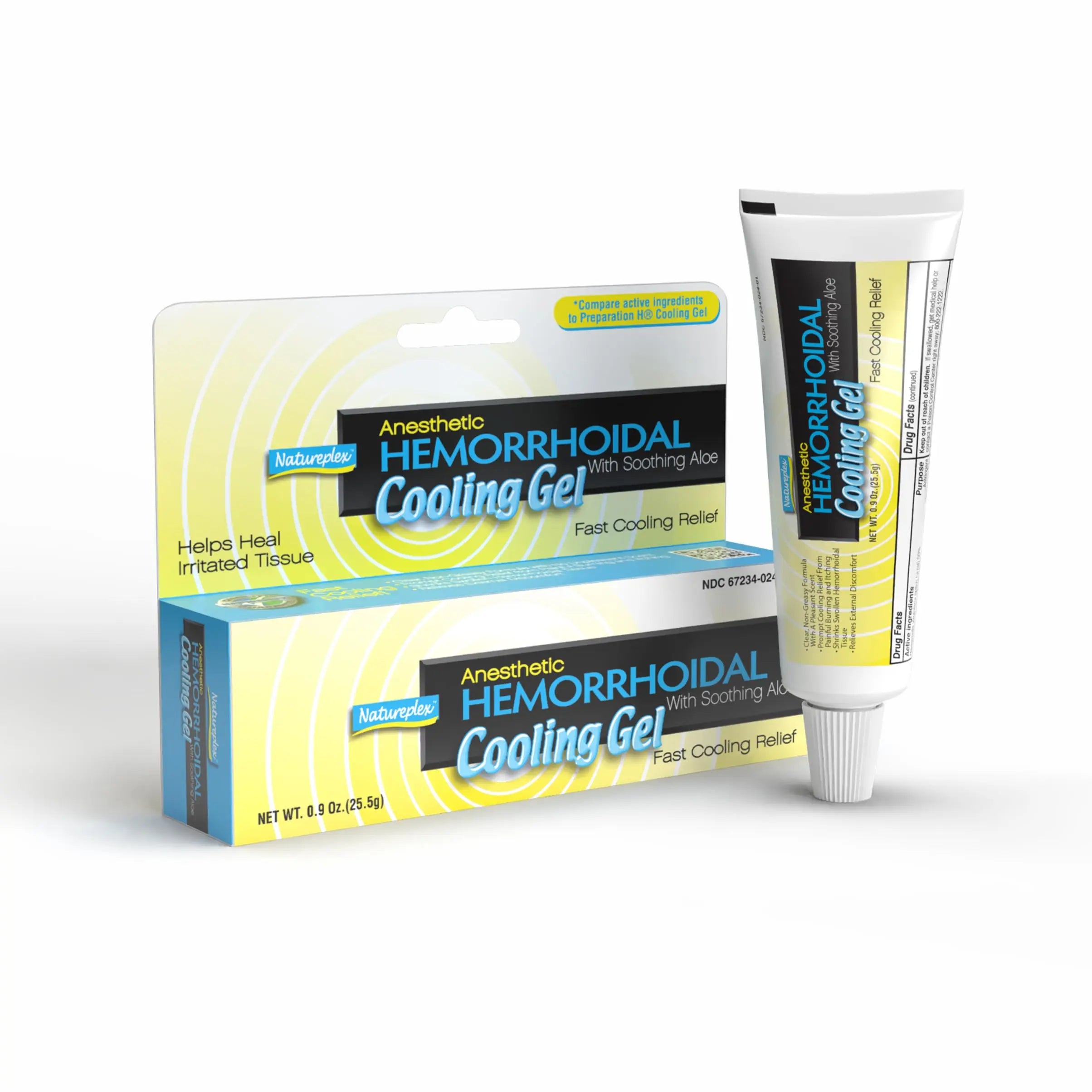 Natureplex Hemorrhoidal Cooling Gel with Witch Hazel, Aloe, and Phenylephrine for Maximum Relief, 0.9 oz (Pack of 4) - Made in USA NatureplexAu supplements