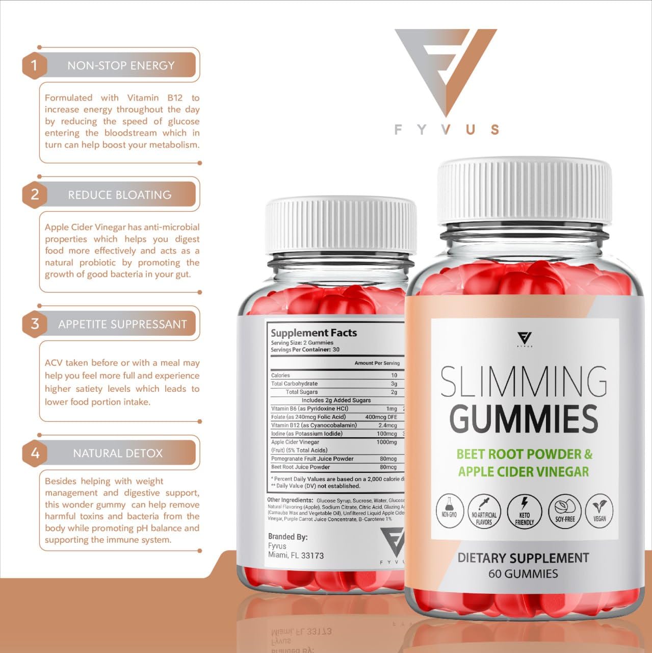 (3 Pack) Slimming Gummies It Works for Weight Loss with Apple Cider Vinegar Itworks Its FyvusUS supplements
