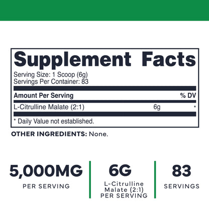 Type Zero Clean L-Citrulline Malate 2:1 Powder Drink Mix (500g, Unflavored) (83 Servings) - Keto Friendly, Gluten Free, Non-GMO Type ZeroUS supplements