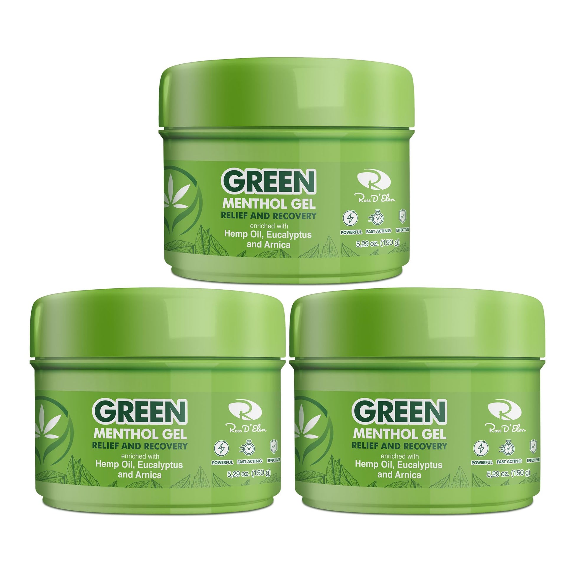 Ross D’Elen Green Menthol Gel Small - 3 Pack (3) ROSS D'ELENAu supplements