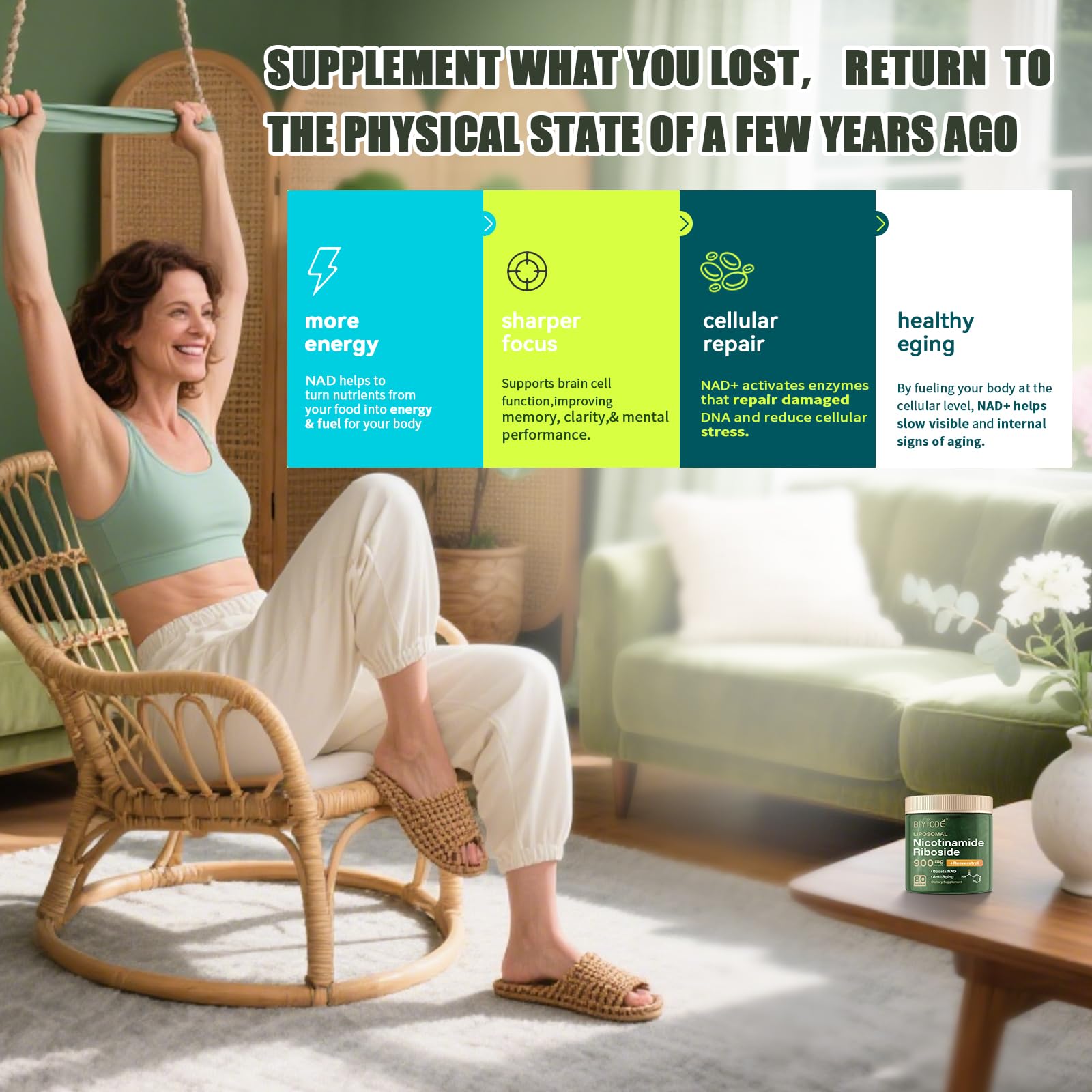 NAD Supplement with Liposomal Resveratrol – 900mg NAD Booster with Quercetin Phytosome for Energy, Focus & Healthy Aging – Cellular Support for Adults 30+ – 80 Capsules, 40-Day Supply BIYODEAu supplements