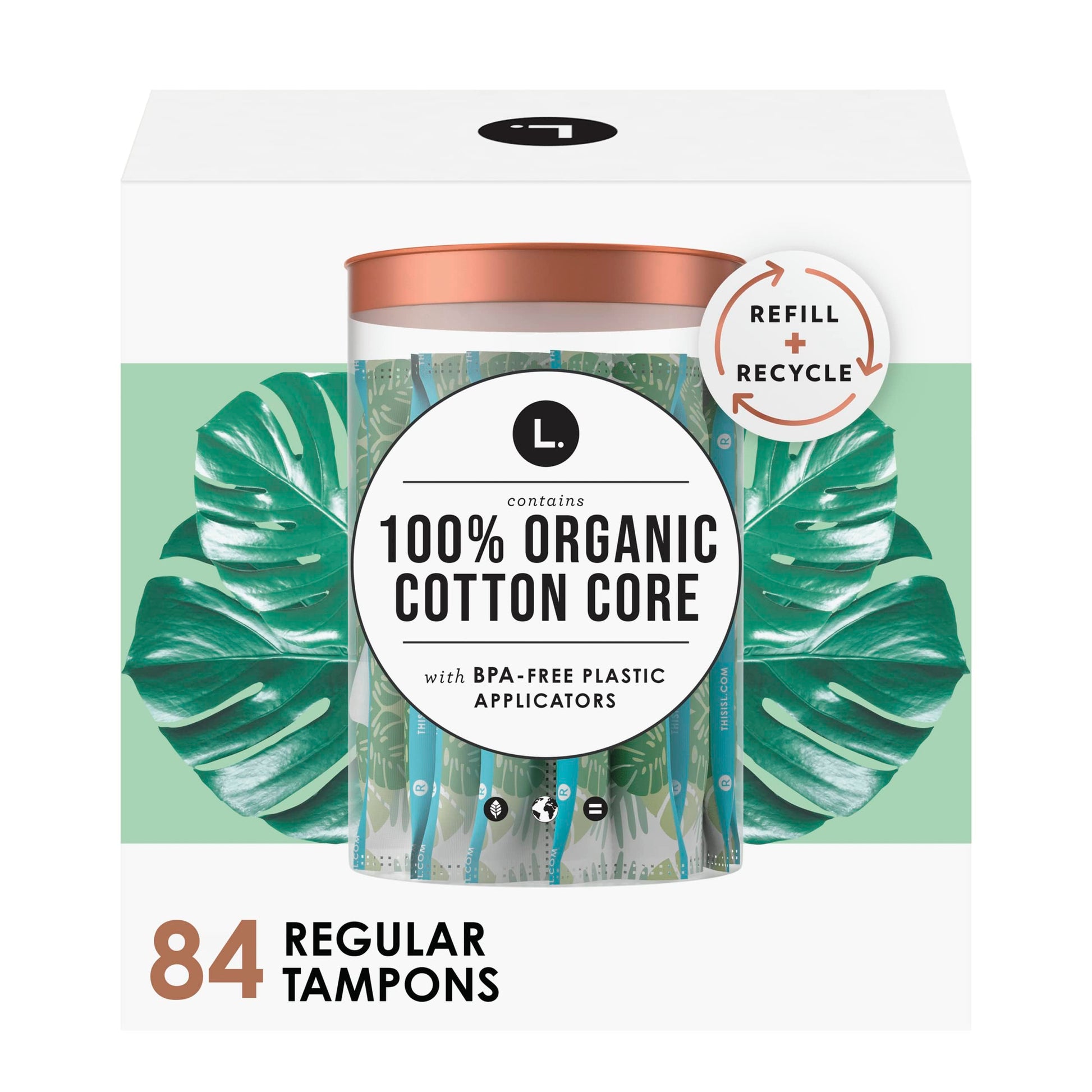 L. Organic Cotton Tampons - Regular 42 Count x 2 Packs (84 Count Total) (Packaging May Vary) L.Au supplements