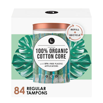 L. Organic Cotton Tampons - Regular 42 Count x 2 Packs (84 Count Total) (Packaging May Vary) L.Au supplements
