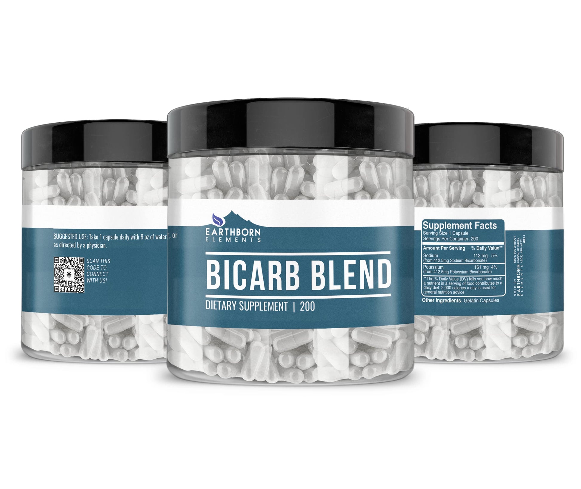 Earthborn Elements Bicarb Blend 200 Capsules, Pure & Undiluted, No Additives Earthborn ElementsAu supplements