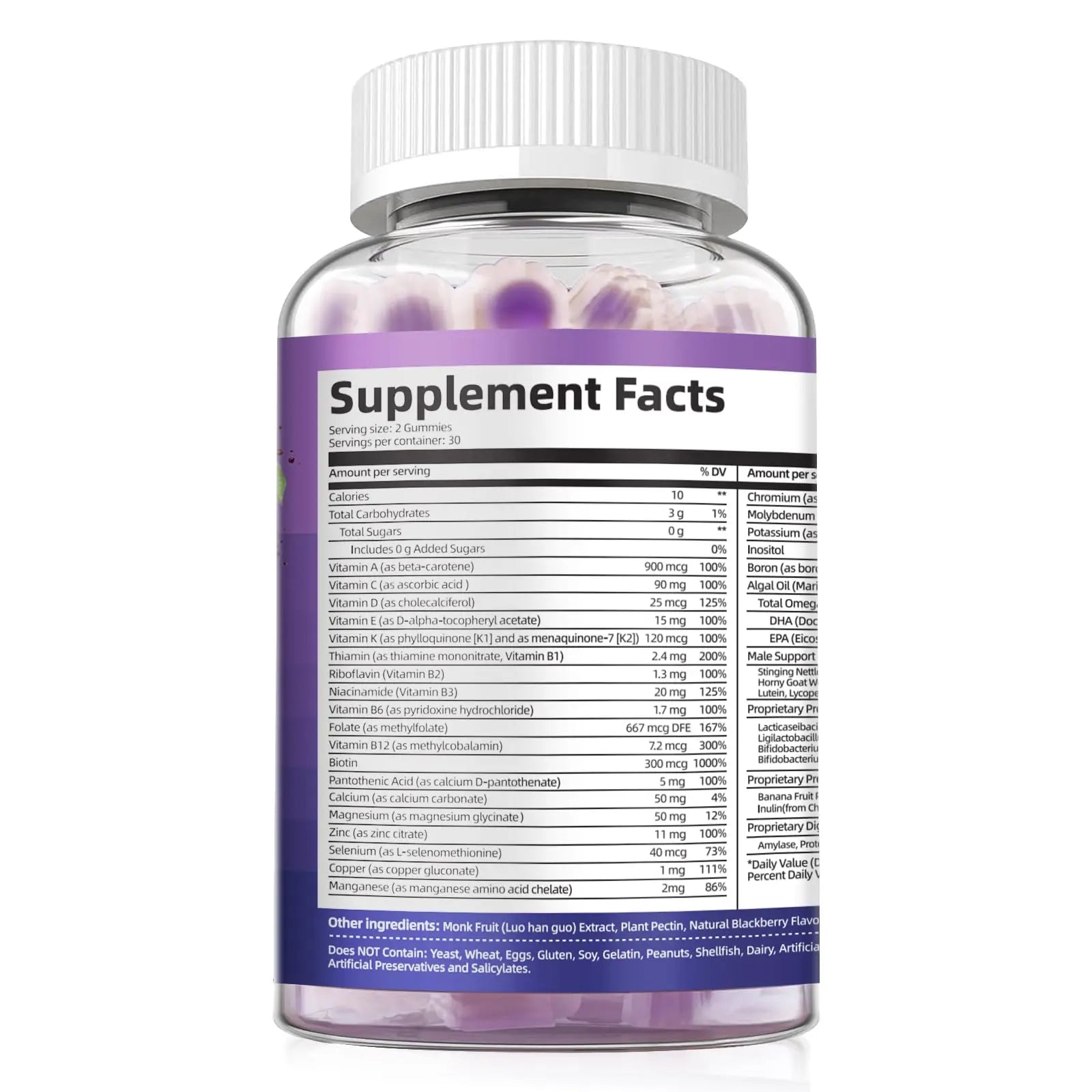Multivitamin for Men, Mens Multivitamins Gummies w/Omega-3, Probiotics, Inositol, Folate, Biotin, Zinc, Vitamins A, C, D, E, B MigcopatAu supplements