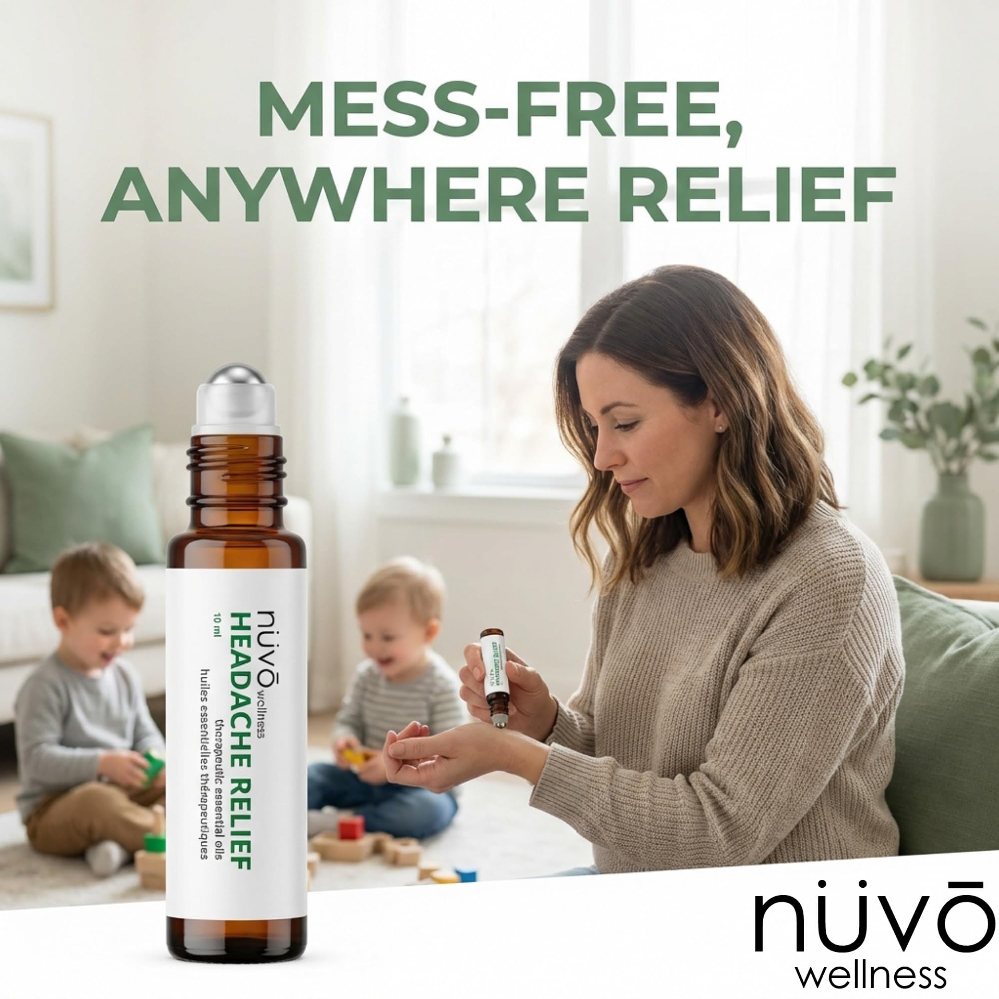 Migraine Relief Roll-On, Made with Peppermint, Lavender, Eucalyptus, & Other Aromatherapy Essential Oils, for Headaches, and Sore Muscles NUVO WELLNESSAu supplements