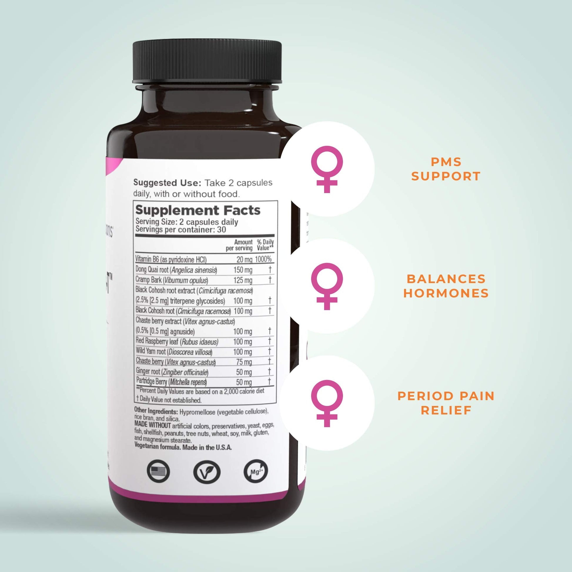 PreMense-T - PMS Relief Supplement - Ginger, Cramp Bark, Black Cohosh, Dong Quai, Chasteberry & Vitamin B6 LifeSeasonsAu supplements