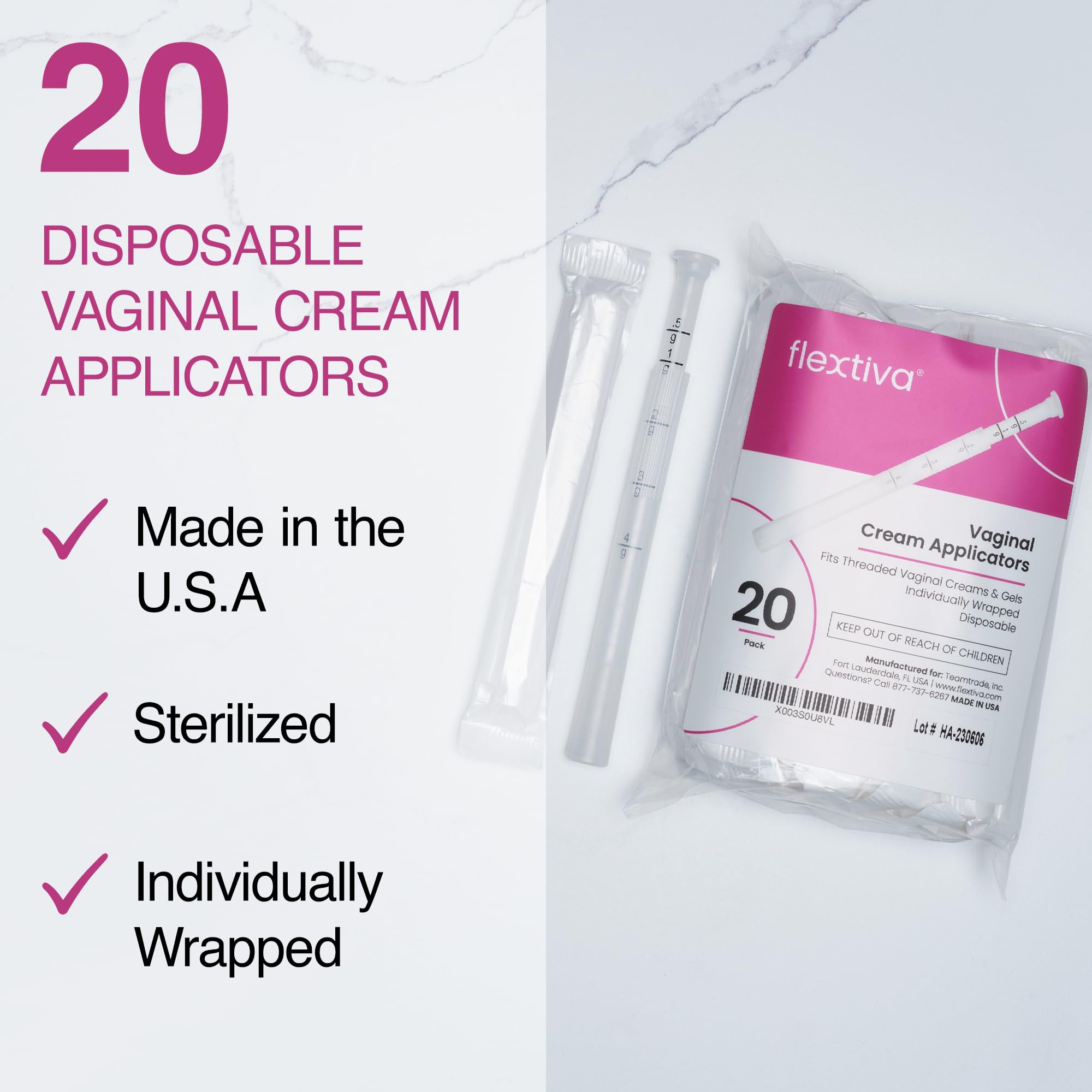 Flextiva Disposable Plastic Vaginal Cream Applicators - Threaded End to Fit OTC Gel or Cream Products FlextivaAu supplements