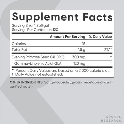 Sports Research Evening Primrose Supplement from Cold Pressed Oil Sports ResearchUS supplements