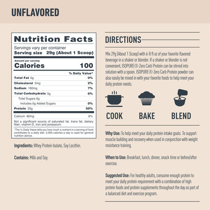Isopure Unflavored Protein, 25g Whey Isolate, Zero Carb & Keto Friendly, 47 Servings IsopureUS supplements