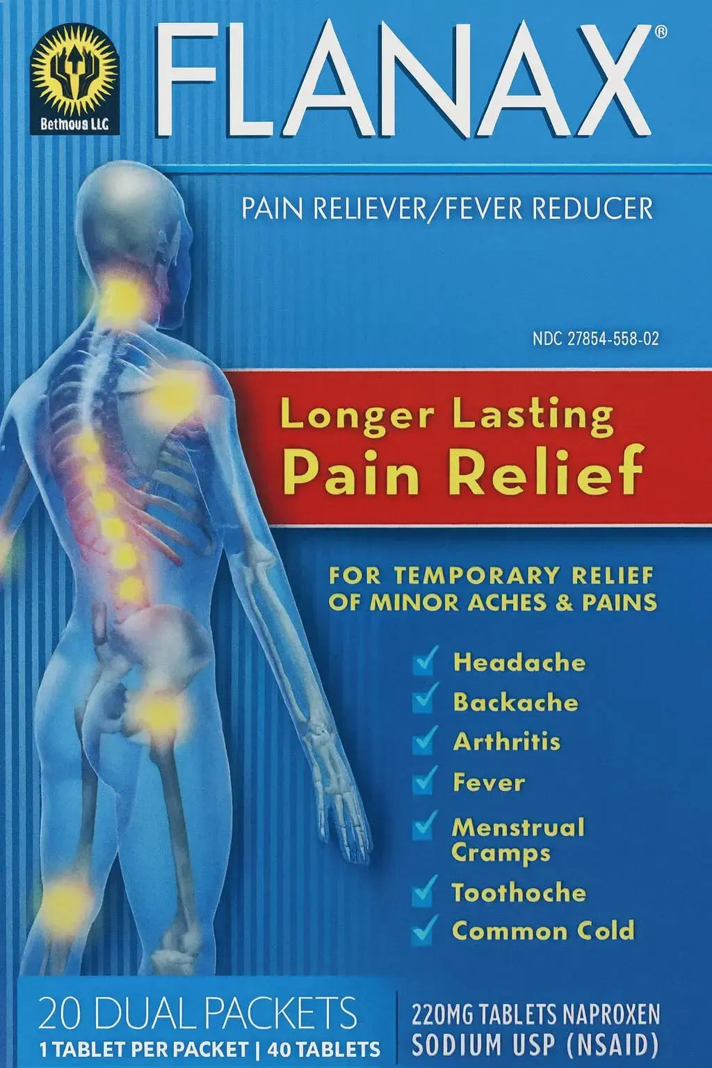 Flanax Pain Reliever Tablets 2ct Retail Dispenser FlanaxAu supplements