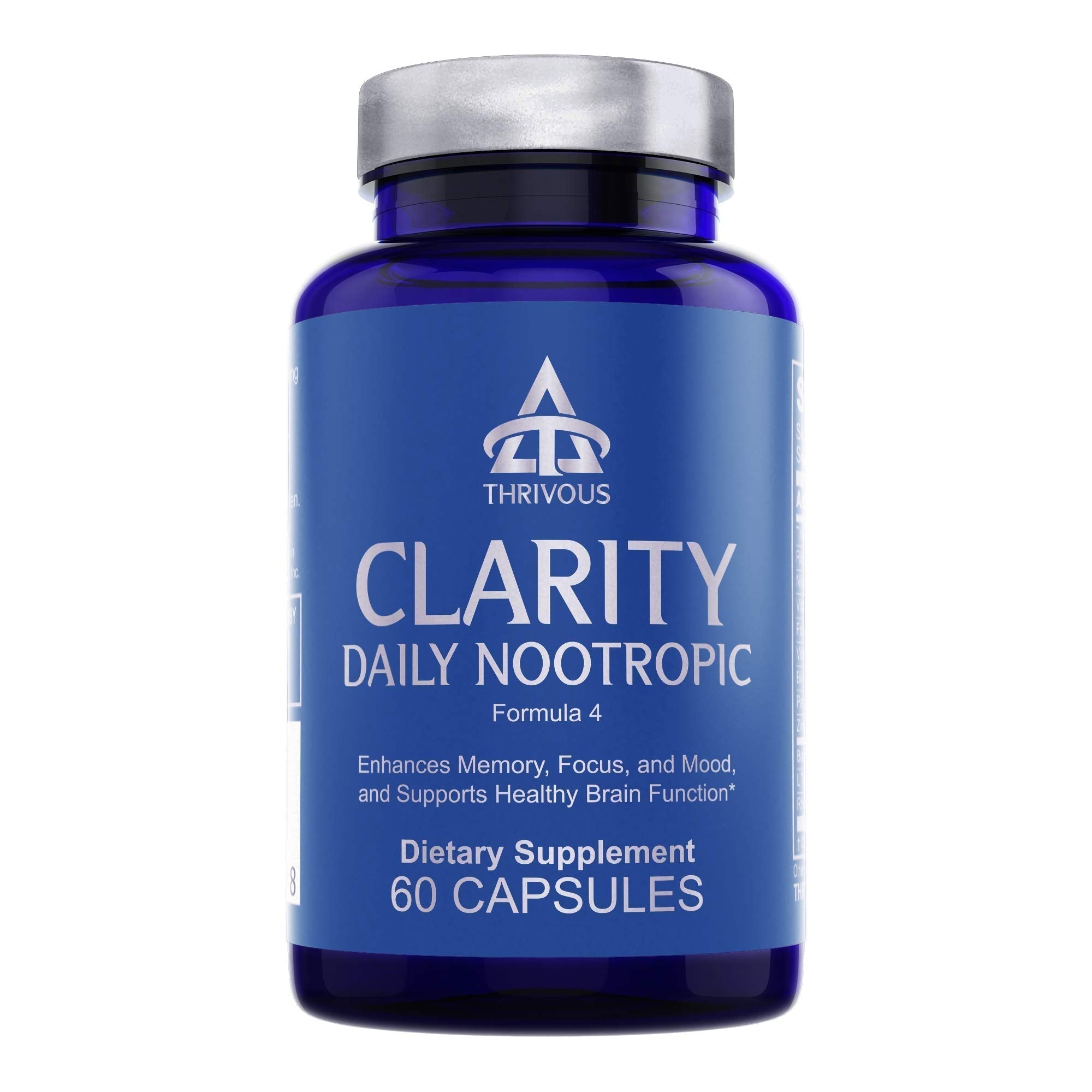 Thrivous Clarity Daily Nootropic – Cognitive Support & Mood Formula with Bacopa (Synapsa®), L-Theanine, Rhodiola Rosea, Vitamin B Complex & Zinc Picolinate – 60 Vegan Capsules ThrivousAu supplements