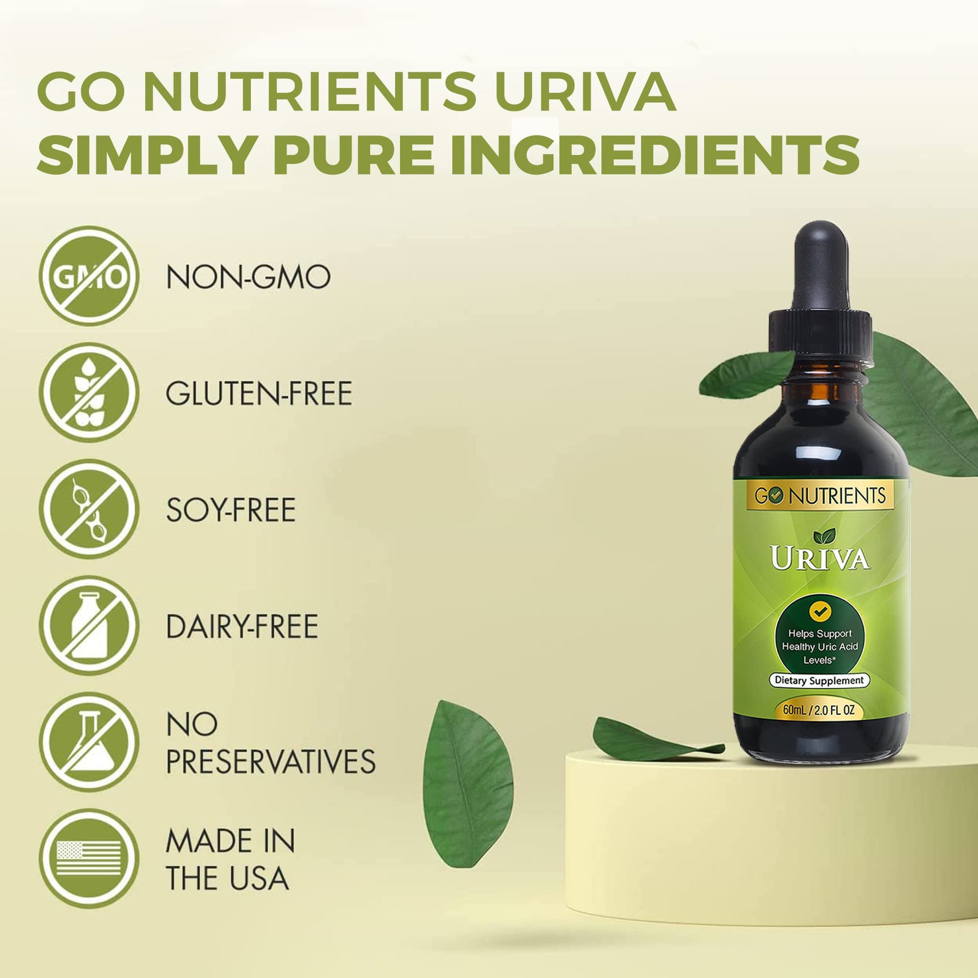 Go Nutrients Uriva Advanced Uric Acid Flush Cleanse with Tart Cherry Extract Celery Seed Extract Turmeric Go NutrientsAu supplements