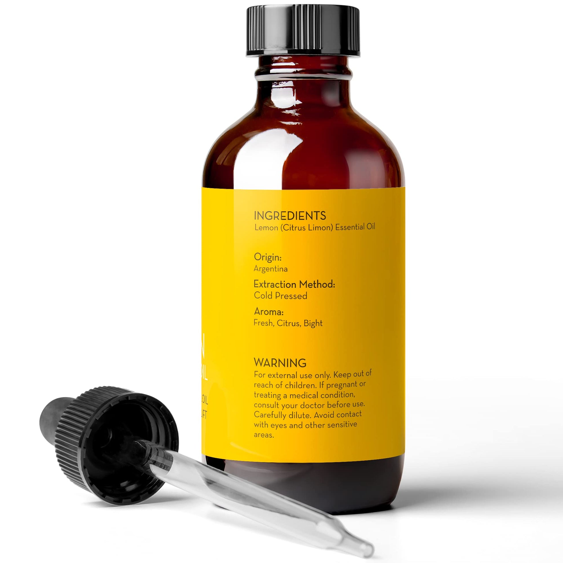 Lemon Essential Oil, 4 fl oz - 100% Pure & Undiluted Lemon Oil for Diffuser and DIY - Natural Deodorizer Pure Body NaturalsAu supplements
