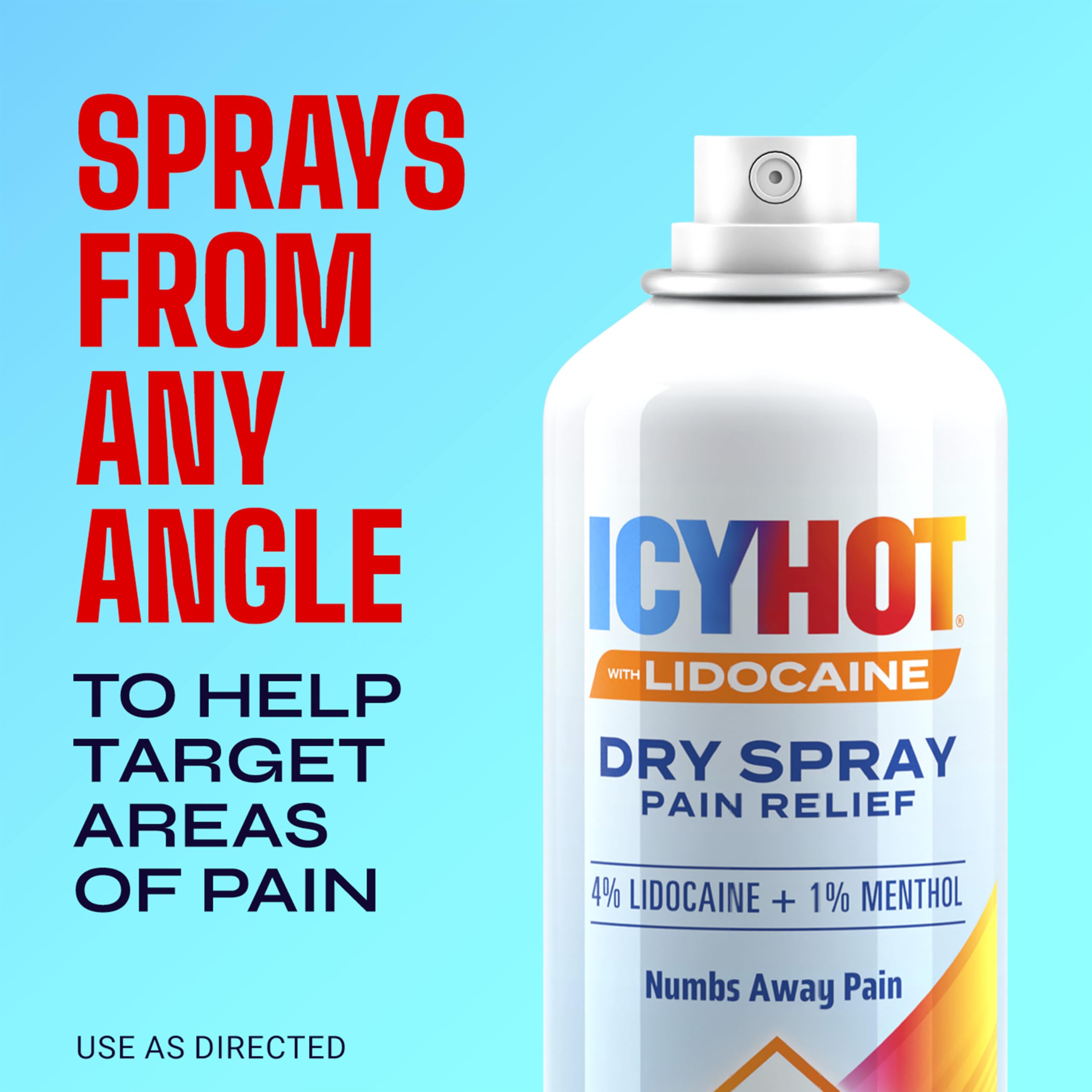 Icy Hot Lidocaine Pain Relief Dry Spray, Numb Aggravated Nerves with Max Strength Lidocaine 4% and Menthol 1%, Fast-Acting Pain Relief for Minor Pain, Backaches, Sprains and Strains, 4 oz Icy HotAu supplements