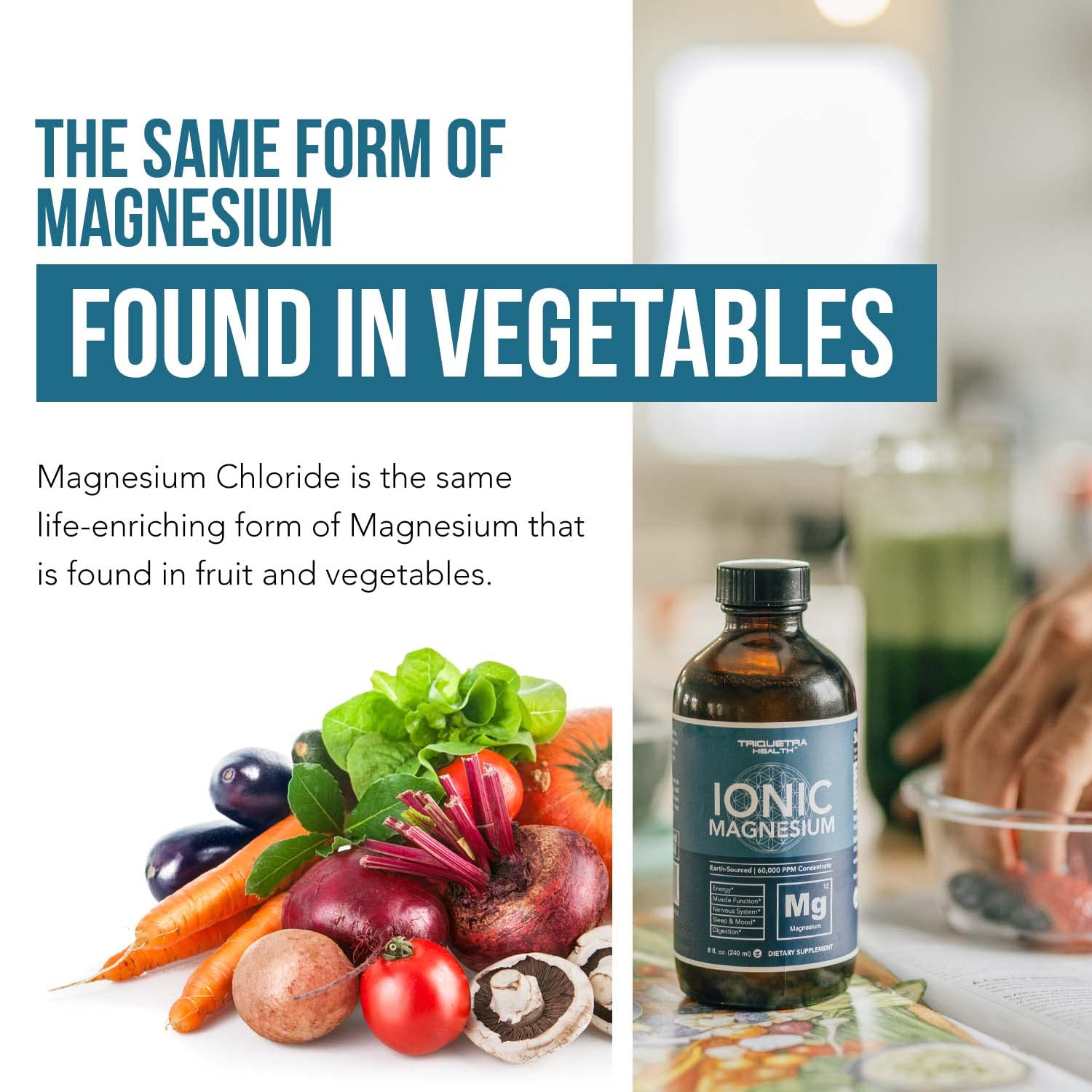 Liquid Magnesium | 8 oz - Ionic Magnesium Chloride, Highest & Fastest Absorption - Calm Mood, Sleep, Muscle Cramps & Spasms, Natural Laxative – Vegan, Glass Bottle (96 Servings) Triquetra HealthAu supplements
