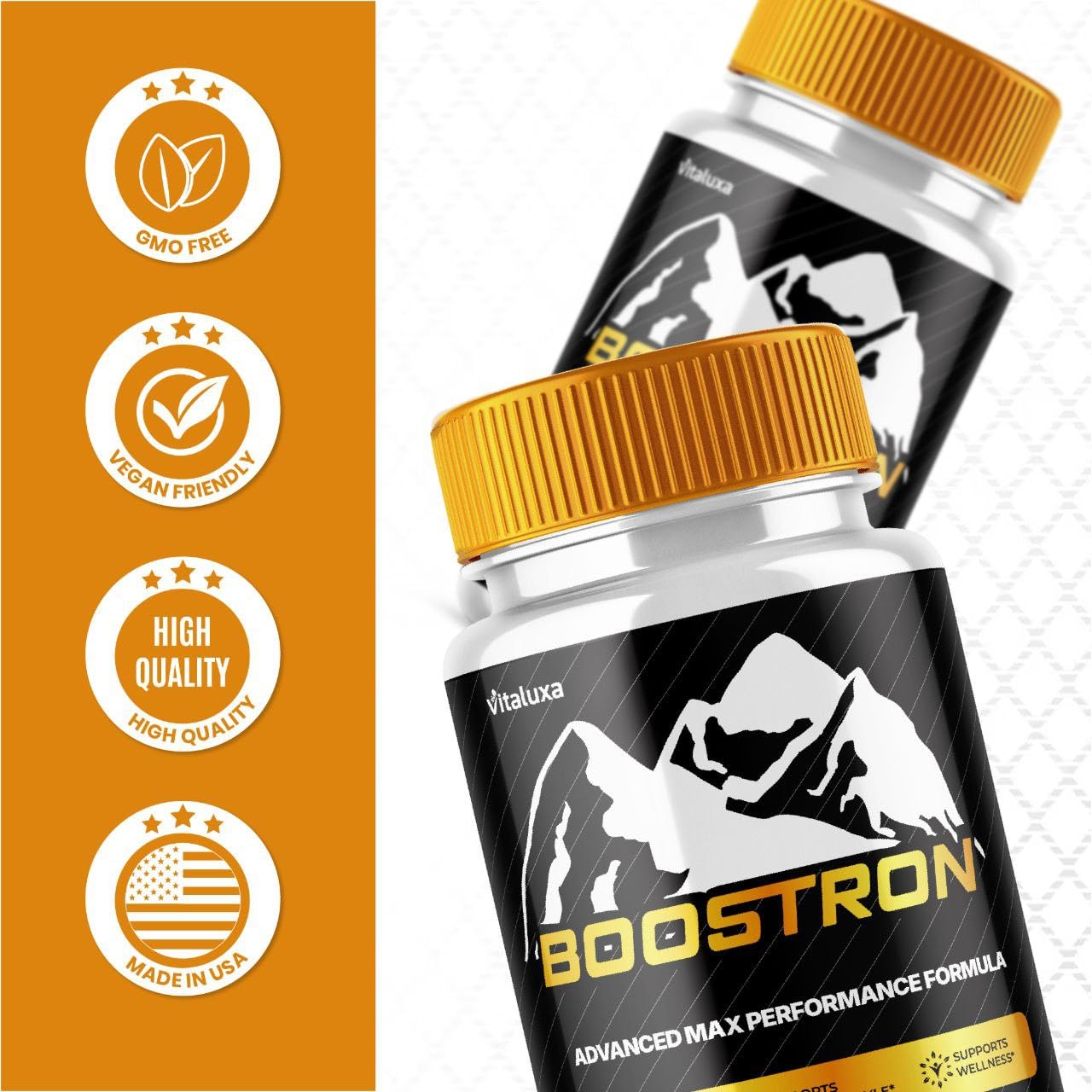 Boostron Capsules, Boostron Supplement Pills - Boostrom Maximum Strength Performance Blend Premium Advanced Formula All Natural Ingredients for Advanced Health Vitamin Support Reviews (60 Capsules) VitaluxaAu supplements