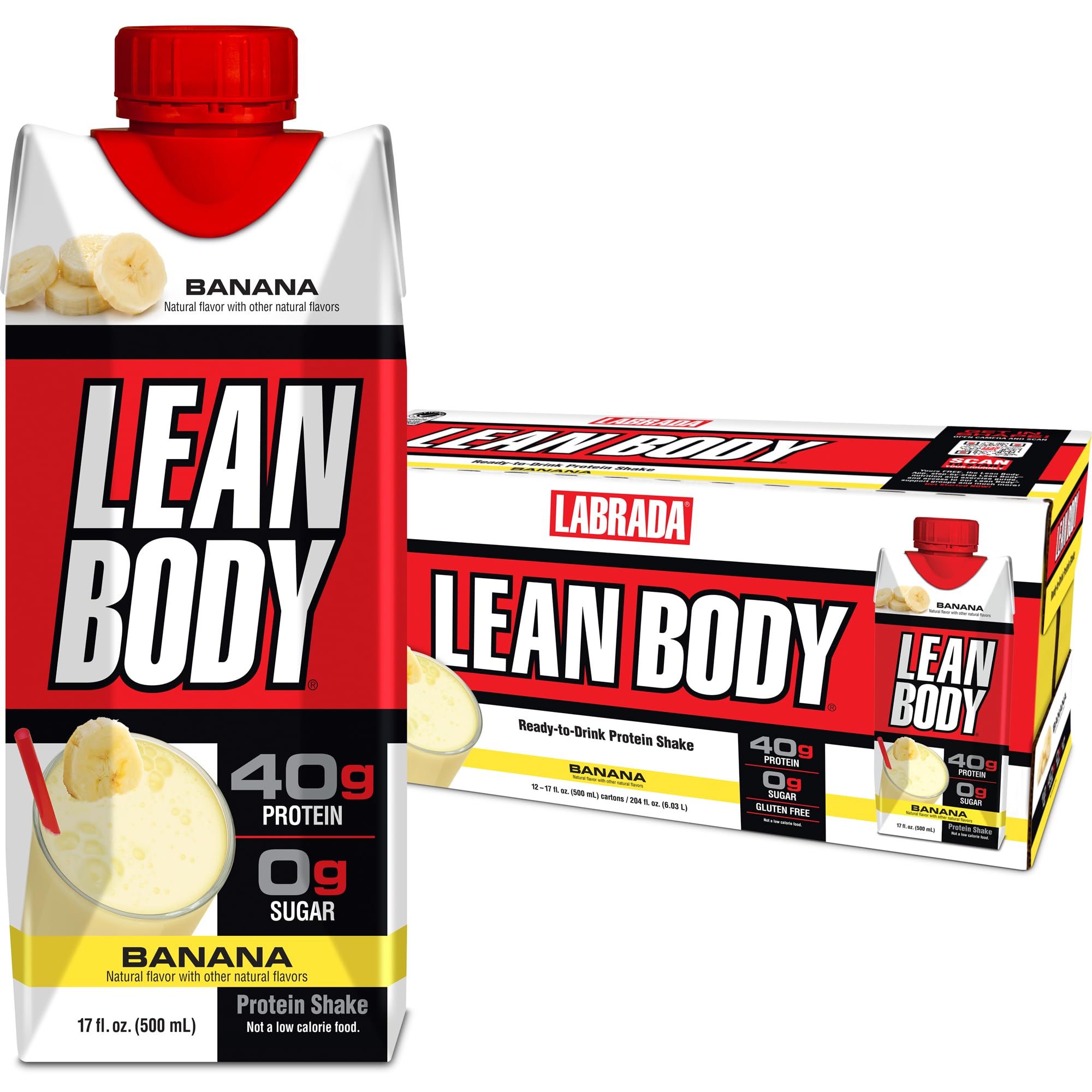 Lean Body Ready-to-Drink Banana Protein Shake, 40g Protein, Whey Blend, 0 Sugar LabradaUS supplements