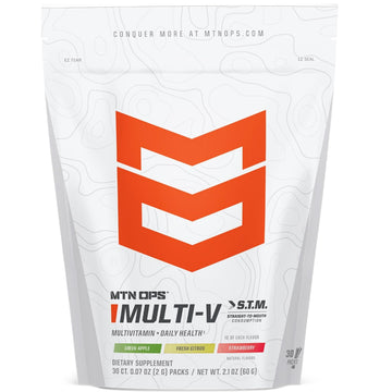 MTN OPS Multi‑V STM On‑the‑Go Daily Multivitamin for Men, Women & Kids – Straight‑to‑Mouth Vitamin C D3 B Zinc Packs – Gluten Free, Natural Flavors, 30 Servings MTN OPSAu supplements