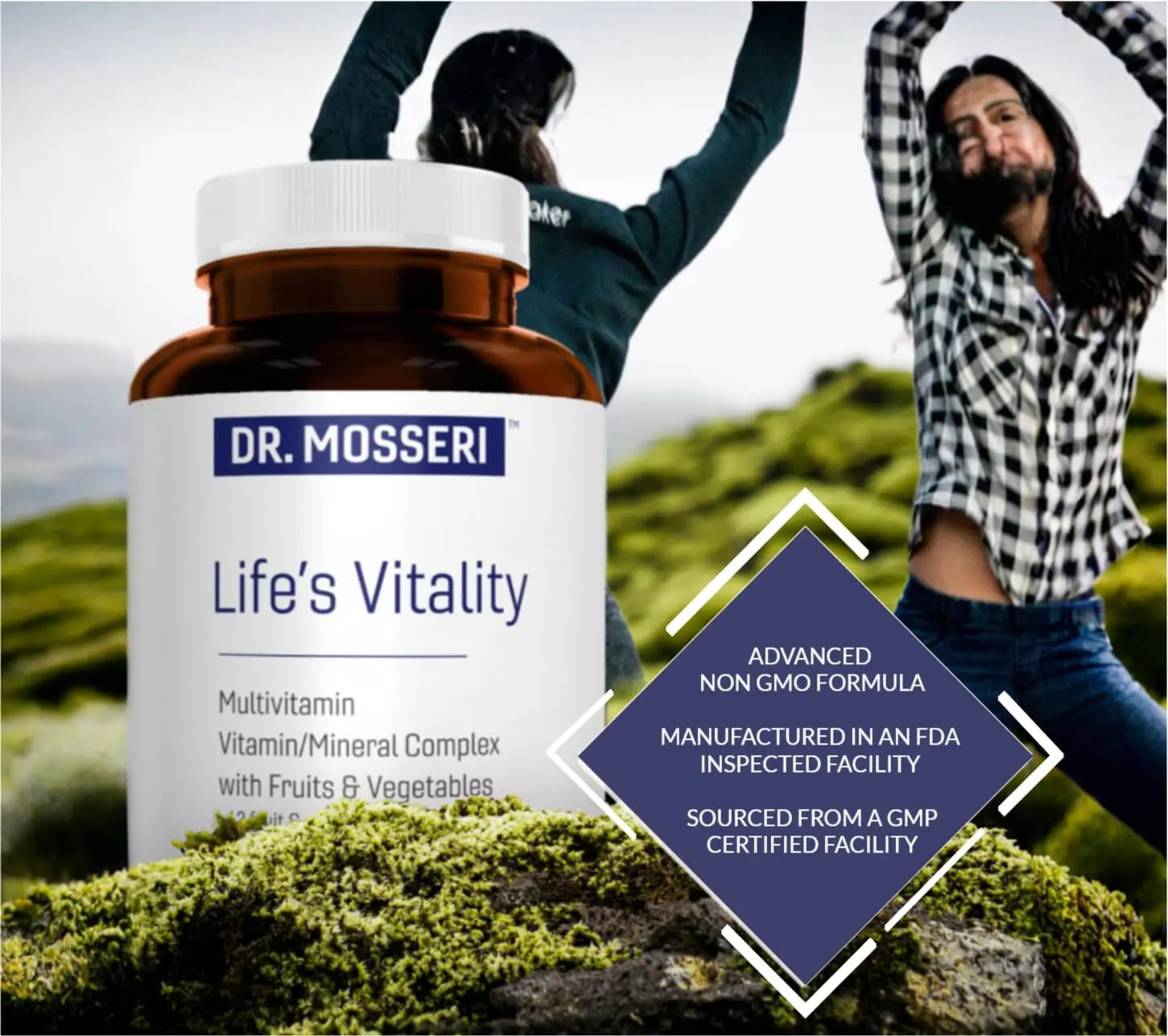 DR. MOSSERI Life's Vitality Vegan Multivitamin for Men & Women – Non-GMO Formula with 42 Fruits and Vegetables, Daily Multivitamin and Mineral Complex DR. MOSSERIAu supplements