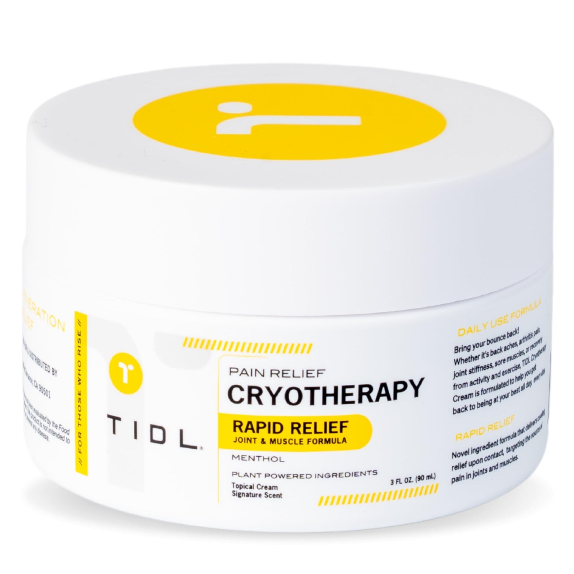 TIDL Cryotherapy Pain Relief Cream, 3 Oz, Targeted Neck Pain, Joint & Muscle Pain Relief with Organic, Plant-Based Menthol, Instant Cooling for Sport & Post Workout Full Body Recovery TIDLAu supplements