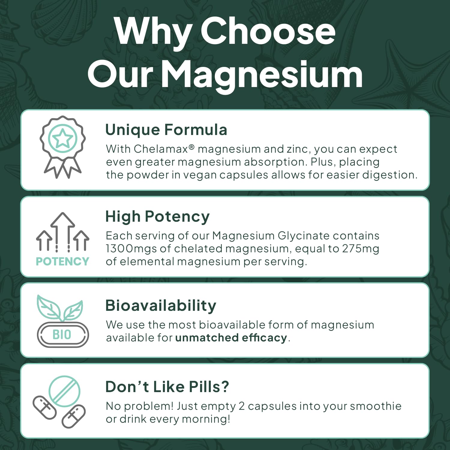 Organics Ocean Pure Magnesium Glycinate with Zinc - Maximum Strength Chelated Magnesium Supplement for Women and Men for Muscle Cramps and Sleep Support - 3 Bottles Organics OceanAu supplements