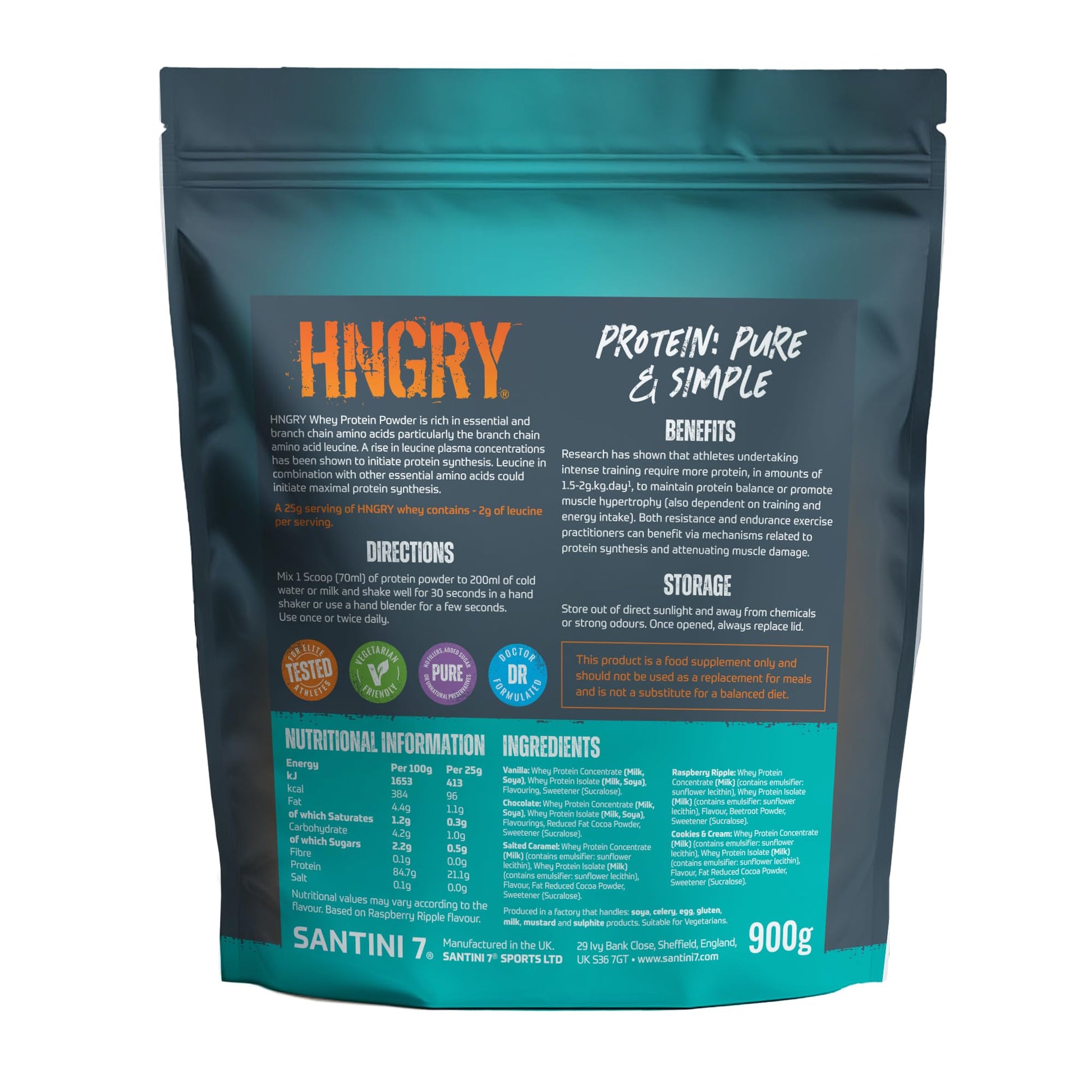 HNGRY Protein Whey Protein Powder Shake with 80% Protein Whey, 900g and 36 Servings HNGRY ProteinAu supplements