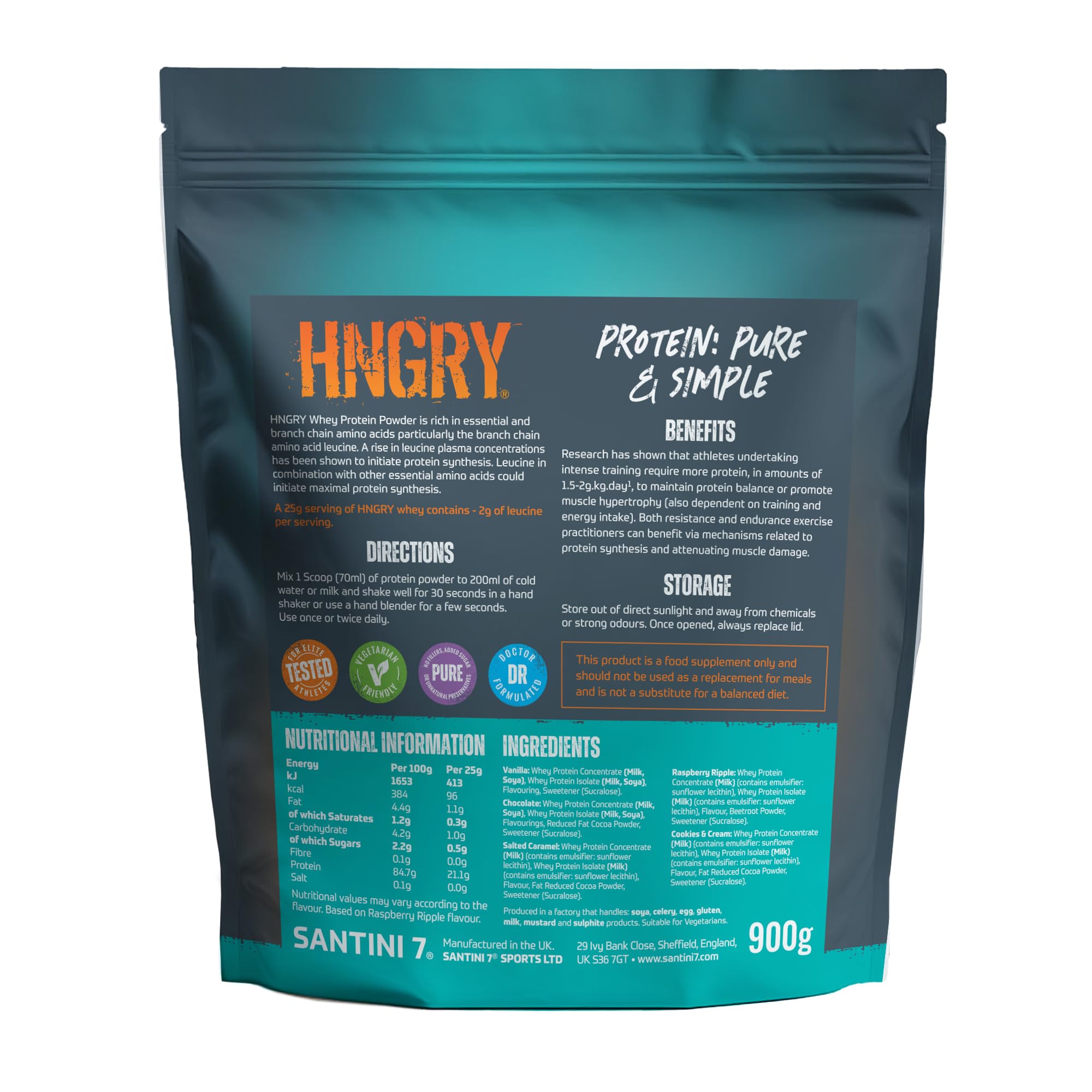 HNGRY Protein Whey Protein Powder Shake with 80% Protein Whey, 900g and 36 Servings HNGRY ProteinAu supplements