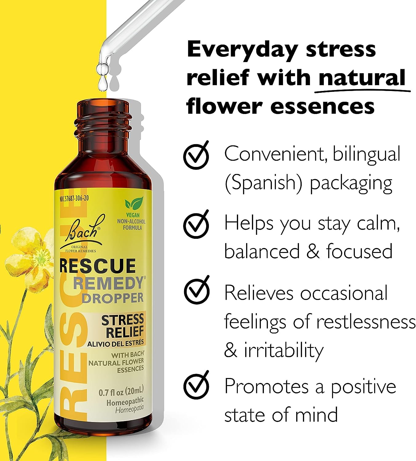 RESCUE Stress Relief & Sleep Support Bundle, Non-Alcohol Formulas, Bach Remedy Dropper 20mL 2-Pack RESCUEAu supplements