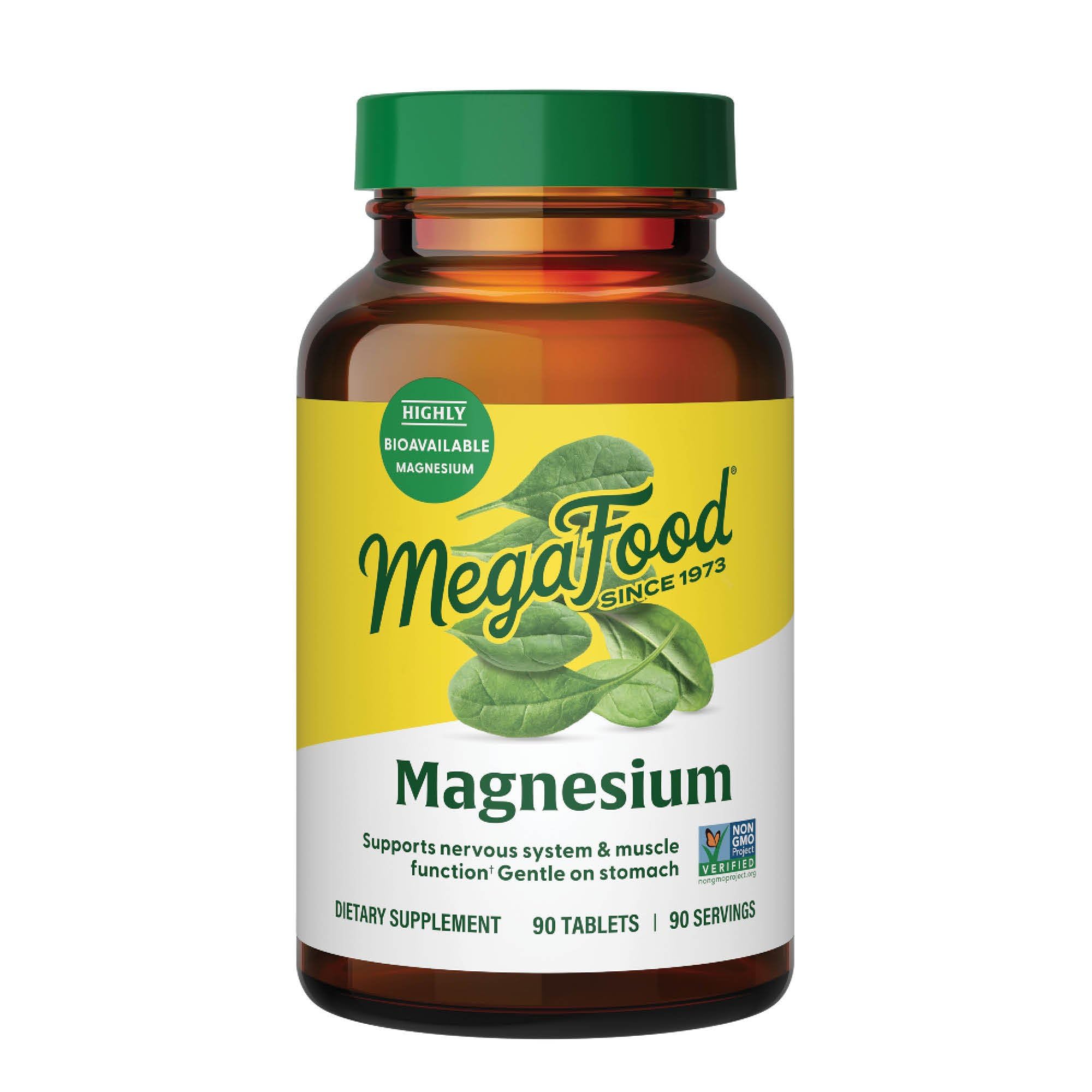 Megafood Magnesium Supplement with Fermented Magnesium Glycinate - Chelated - Supports Heart & Nervous System - Vegan Gluten-Free Non-GMO Kosher - Made Without 9 Food Allergens - 90 Tablets MegaFoodAu supplements