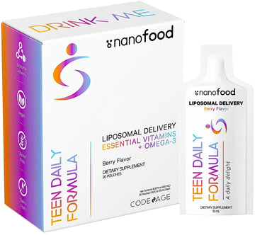 Codeage Multivitamins For Teens, Liquid Vitamin C for Teenagers, Vitamin A B6 B12 D3 E For Kids, Biotin Zinc Omega-3 Folate, Liposomal Vitamins Supplement CodeageAu supplements