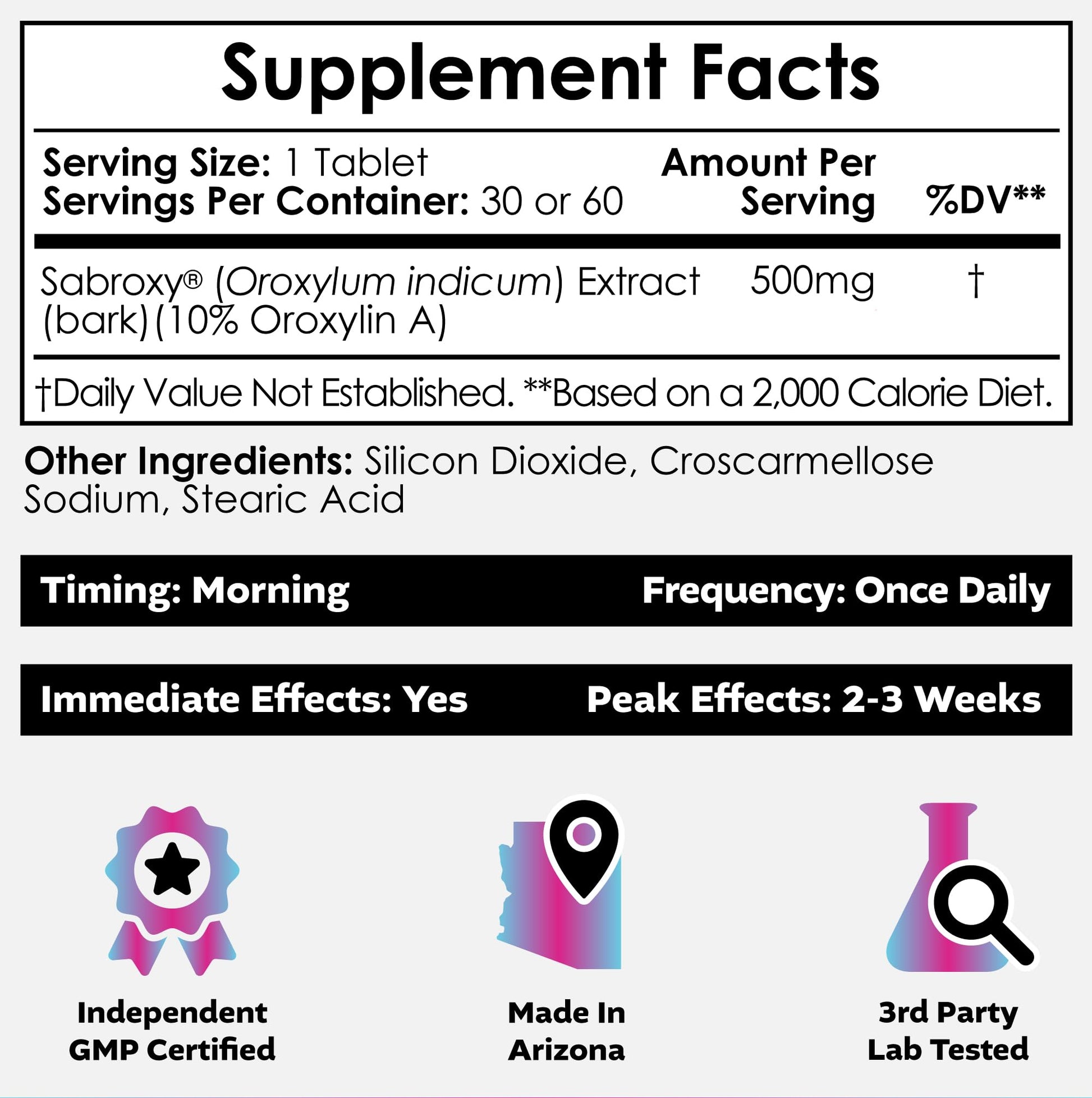 Nootropics Depot Sabroxy® Tablets | 500mg | 30 Count | Minimum 10% Oroxylin-A | Oroxylum indicum | May Help Promote Focus & Motivation | May Help Promote Cognitive Function Nootropics DepotAu supplements