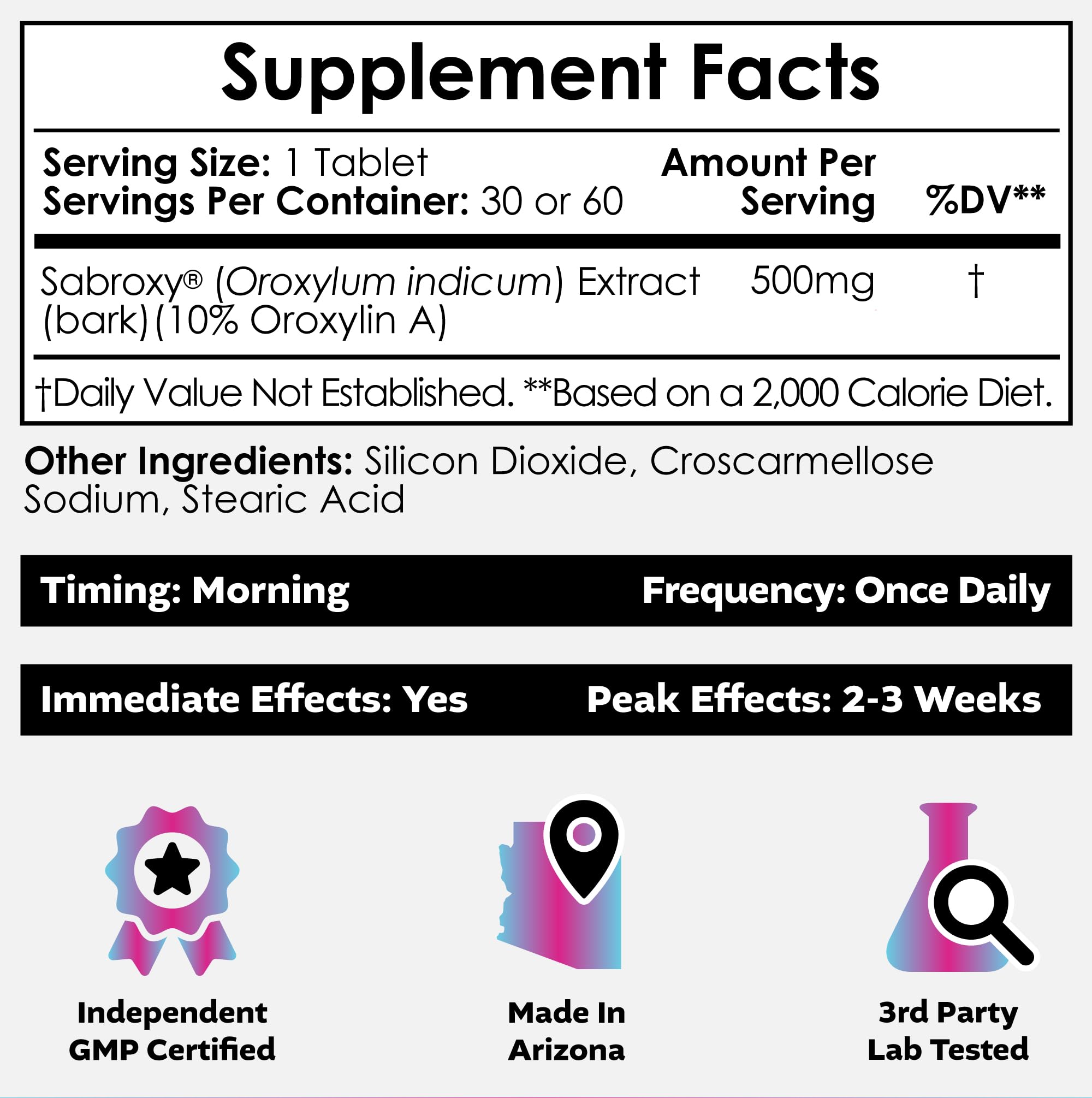 Nootropics Depot Sabroxy® Tablets | 500mg | 30 Count | Minimum 10% Oroxylin-A | Oroxylum indicum | May Help Promote Focus & Motivation | May Help Promote Cognitive Function Nootropics DepotAu supplements