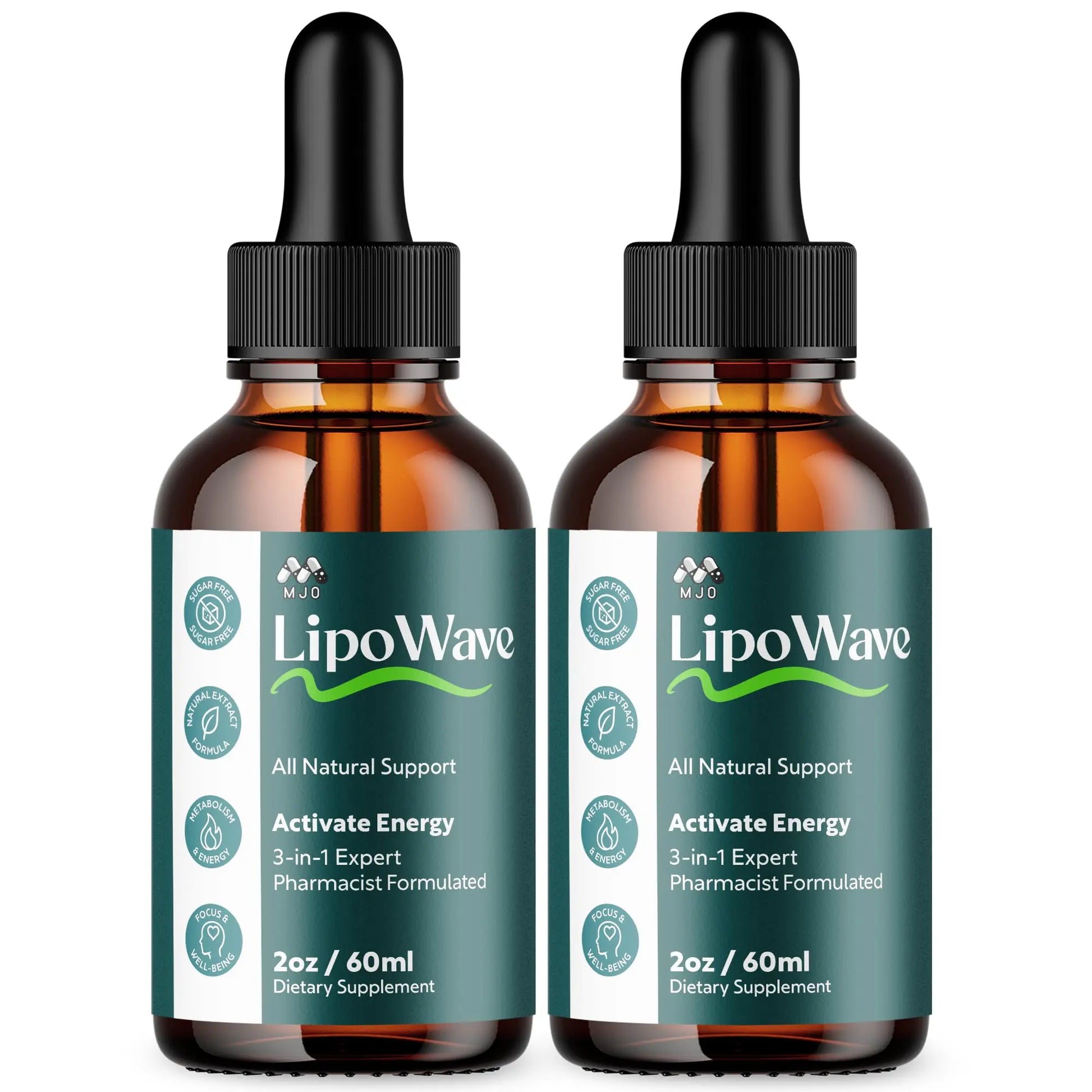 (2 Pack) Lipowave Drops, Official LipoWave Drops with All Natural Ingredients, Advanced Overall Health and Wellness Vitamin Supplement Formula for Maximum Strength Multivitamin Support (60 Servings) MJOAu supplements