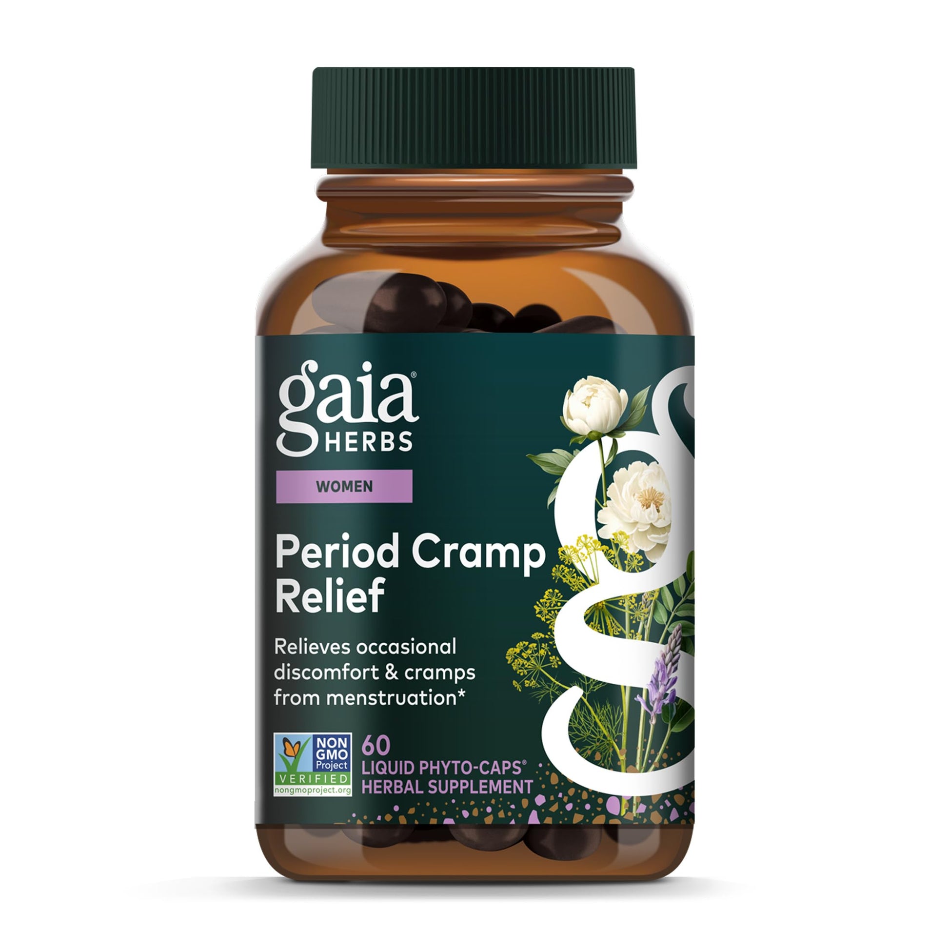 Gaia Herbs Cramp Relief - Herbal Supplement for Period Cramp Relief* - Made with Fennel Seed, Licorice Root & More - 60 Vegan Liquid Phyto-Caps (60 Servings) Gaia HerbsAu supplements