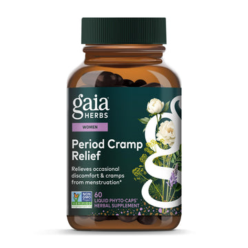 Gaia Herbs Cramp Relief - Herbal Supplement for Period Cramp Relief* - Made with Fennel Seed, Licorice Root & More - 60 Vegan Liquid Phyto-Caps (60 Servings) Gaia HerbsAu supplements