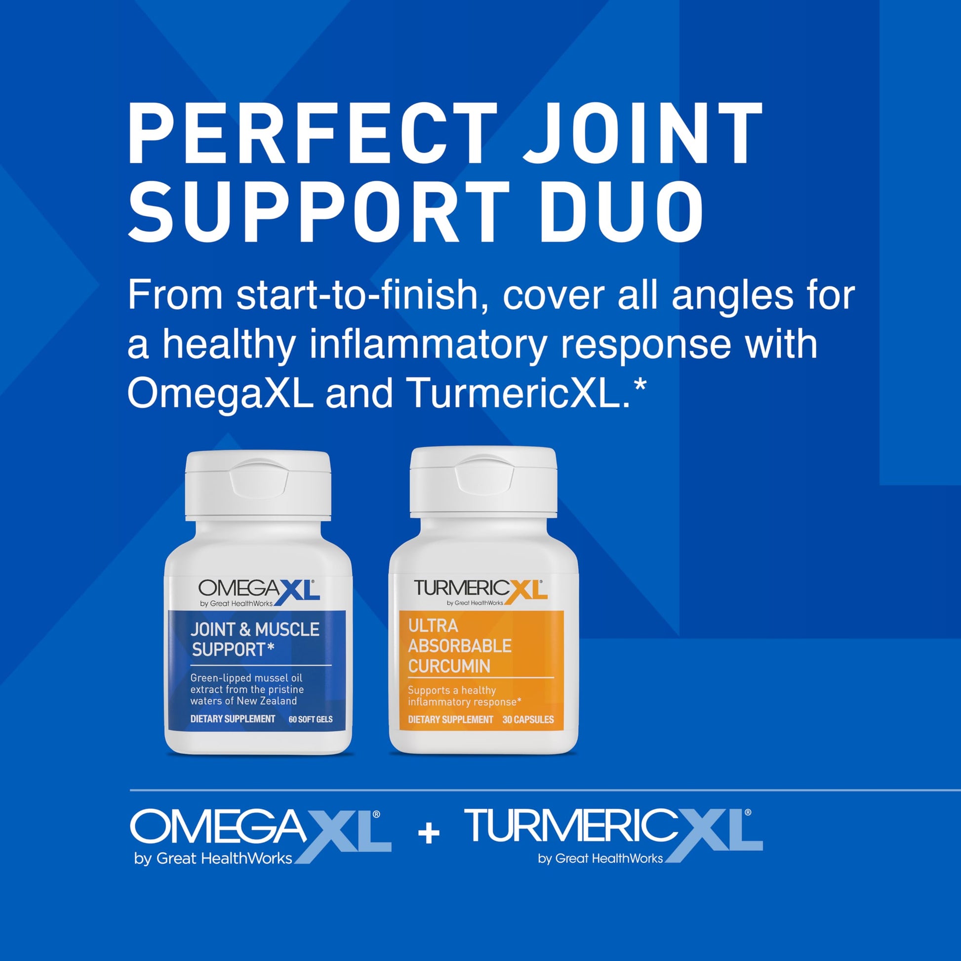 OmegaXL Powerful Joint and Muscle Support Supplement (60 Count) & TurmericXL (30 Count) OmegaXLAu supplements