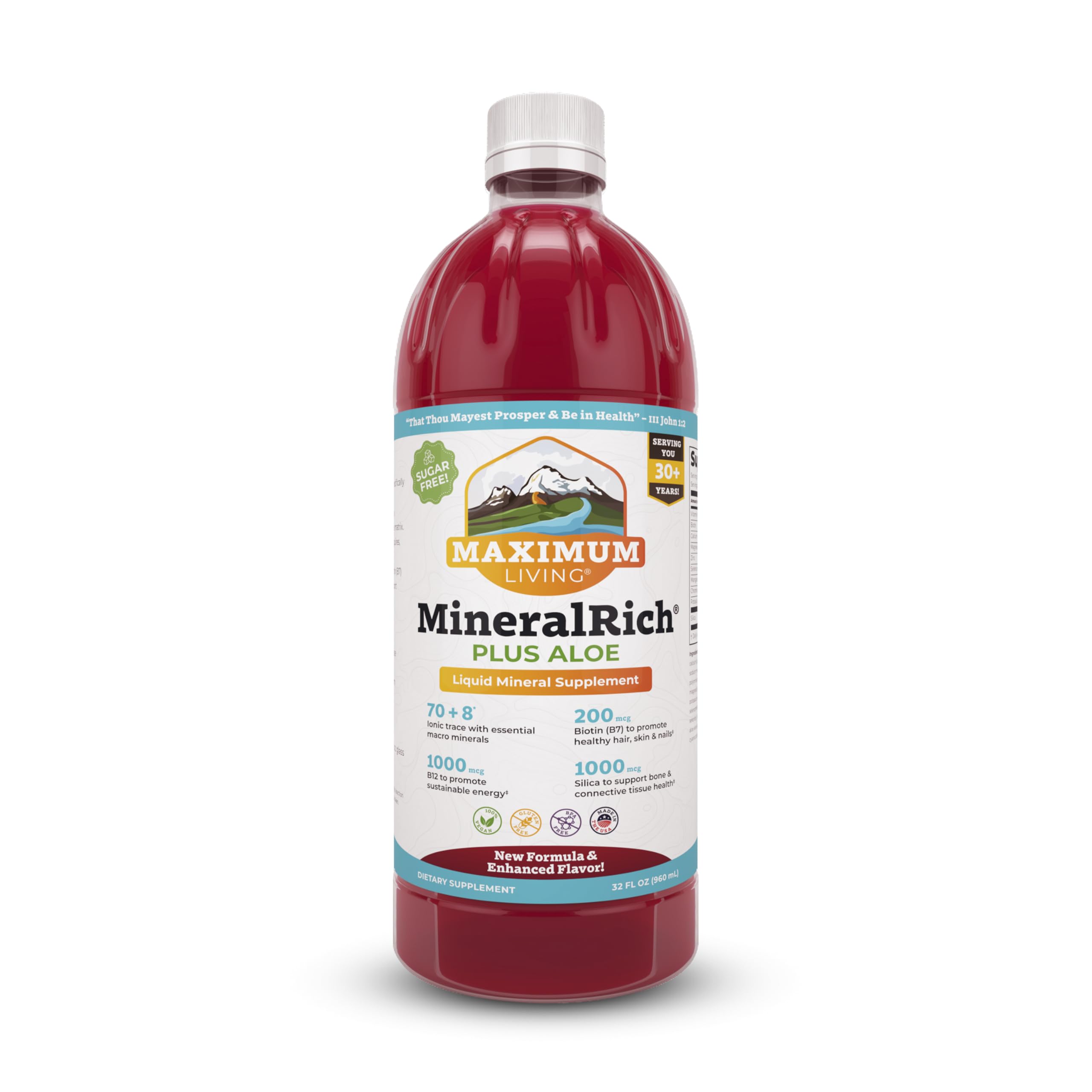 Maximum Living MineralRich Minerals Supplement with Aloe - Liquid Blend of Vitamins and Trace Minerals - 32 oz Maximum LivingAu supplements