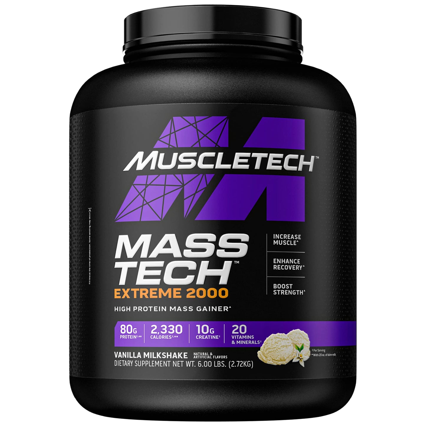 Muscletech Mass Gainer Mass-Tech Extreme 2000, Muscle Builder Whey Protein Powder MuscleTechUS supplements