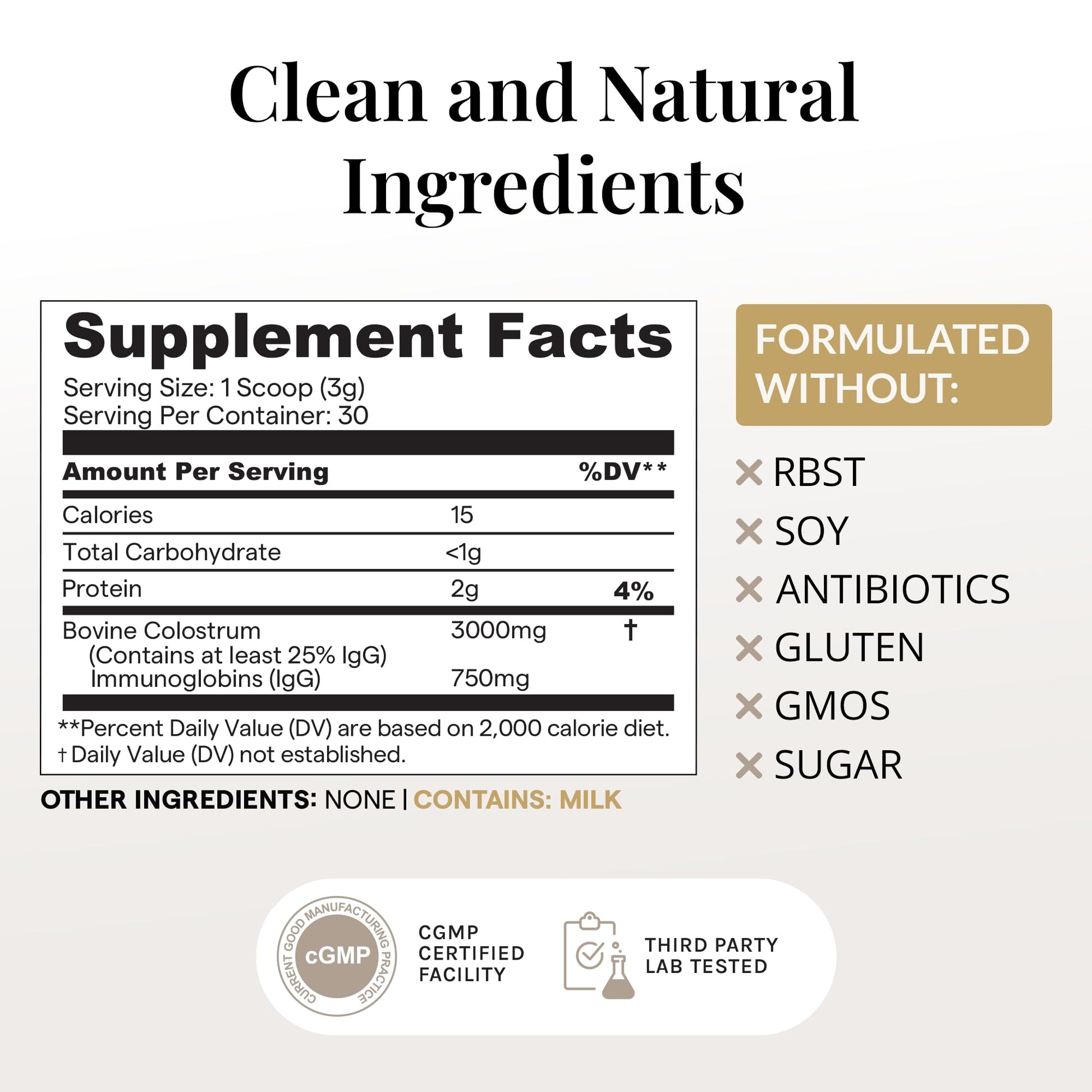 Elavite Bovine Colostrum Powder (Unflavored) Grass Fed Colostrum Supplement for Gut Health, Immune Support Healthy Hair, Skin & Nails - 30 Servings ElaviteAu supplements