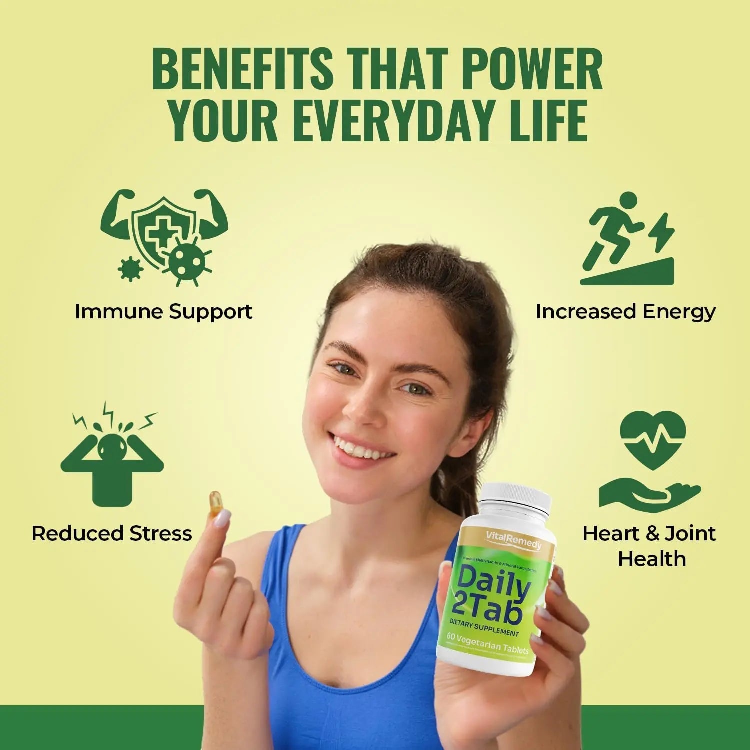 VitalRemedyMD Daily2Tab - All You Need Multivitamin Plus Multimineral Formula. 26 Essential Nutrients for Women and Men, 60 Tablets VitalRemedyMDAu supplements