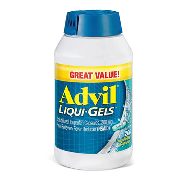 Advil Liqui-Gels Pain Reliever and Fever Reducer, Pain Medicine for Adults with Ibuprofen 200mg for Headache, Backache, Menstrual Pain and Joint Pain Relief - 200 Liquid Filled Capsules AdvilAu supplements