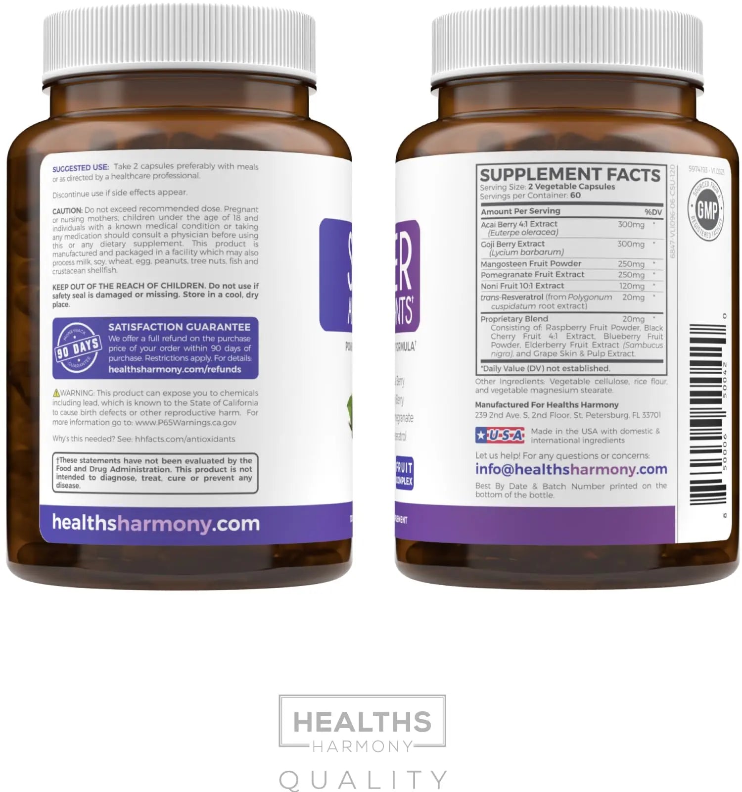 Super Greens & Antioxidants (2-Month Supply) Antioxidant Power Greens Bundle of Organic Super Greens Powder - Complete Superfood (120 Capsules) & Super Antioxidants - Powerful Superfood (120 Capsules) Healths Harmonynz supplements
