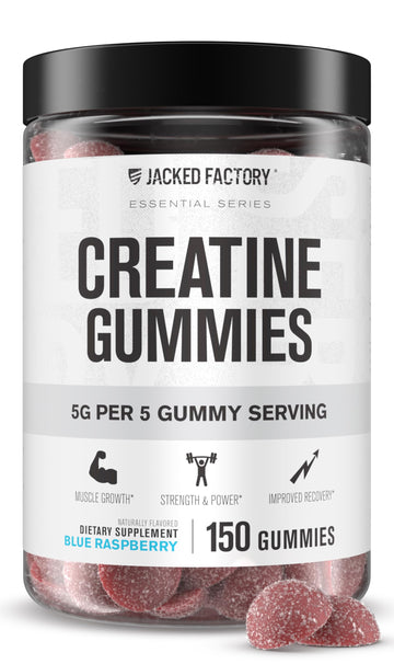 Jacked Factory Creatine Gummies 5g Daily Dose (1g per Gummy) - Creatine Gummy for Men and Women, Vegan-Friendly, Travel-Friendly, Third-Party Tested - 150 Gummies, Blue Raspberry Jacked FactoryAu supplements